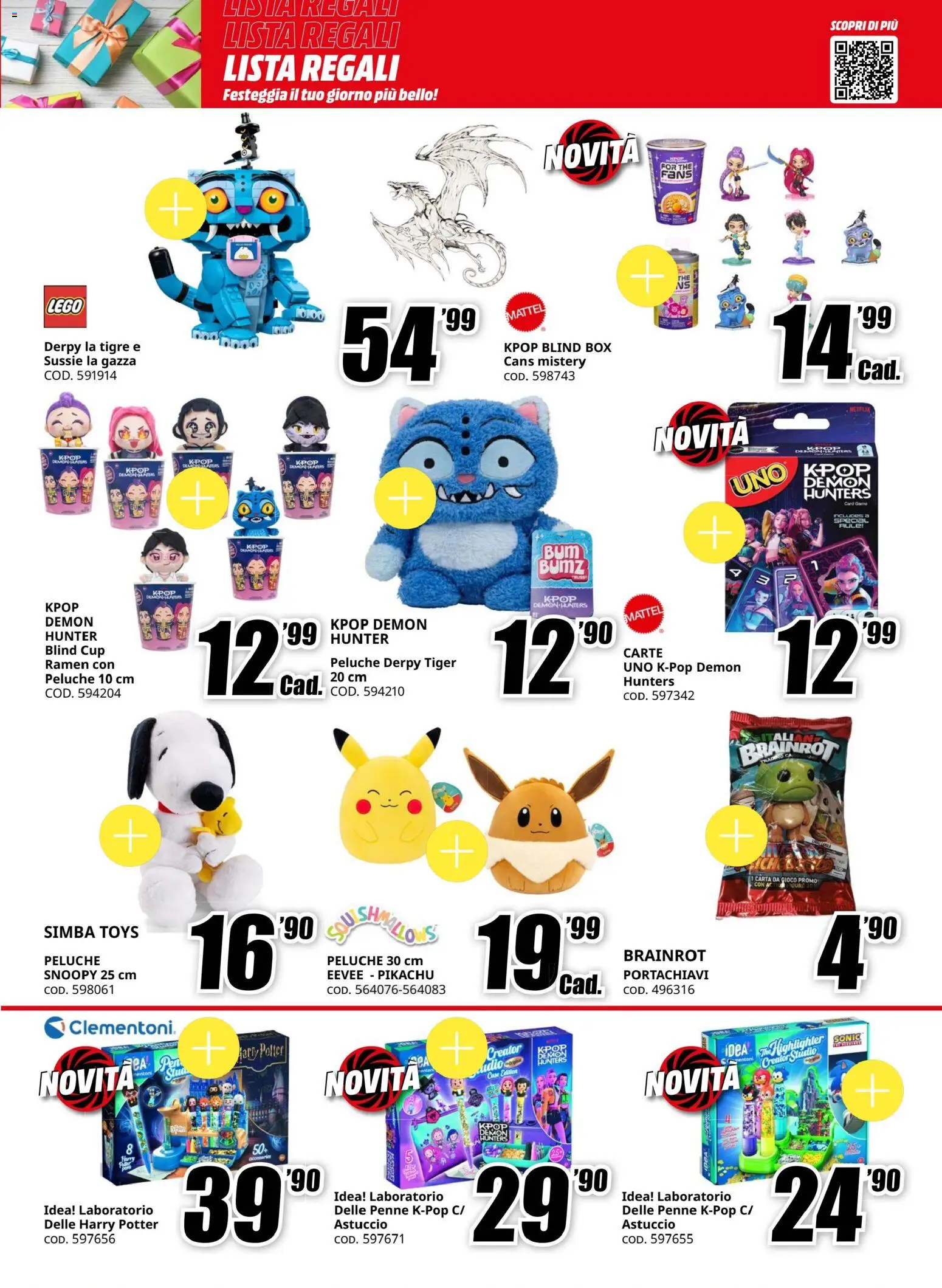 Anteprima dell'opuscolo Media World volantino Road to Lucca dal negozio Media World valido da 25/10/2026 - LEGO, The, Penne, Peluche, Astuccio