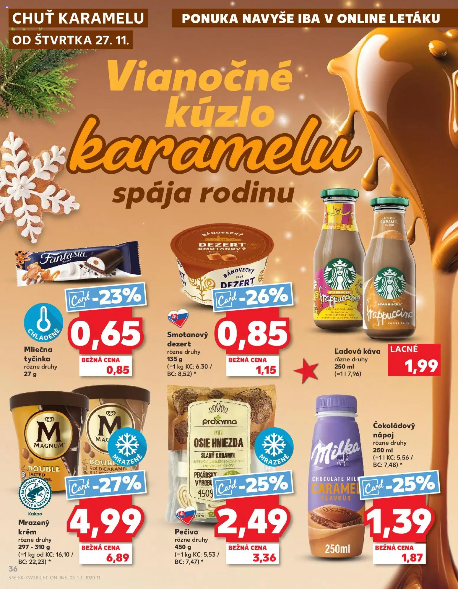 Náhľad Kaufland letáku platného od 27.11.2025 - Káva, Milka, Kakao, Magnum, Krém
