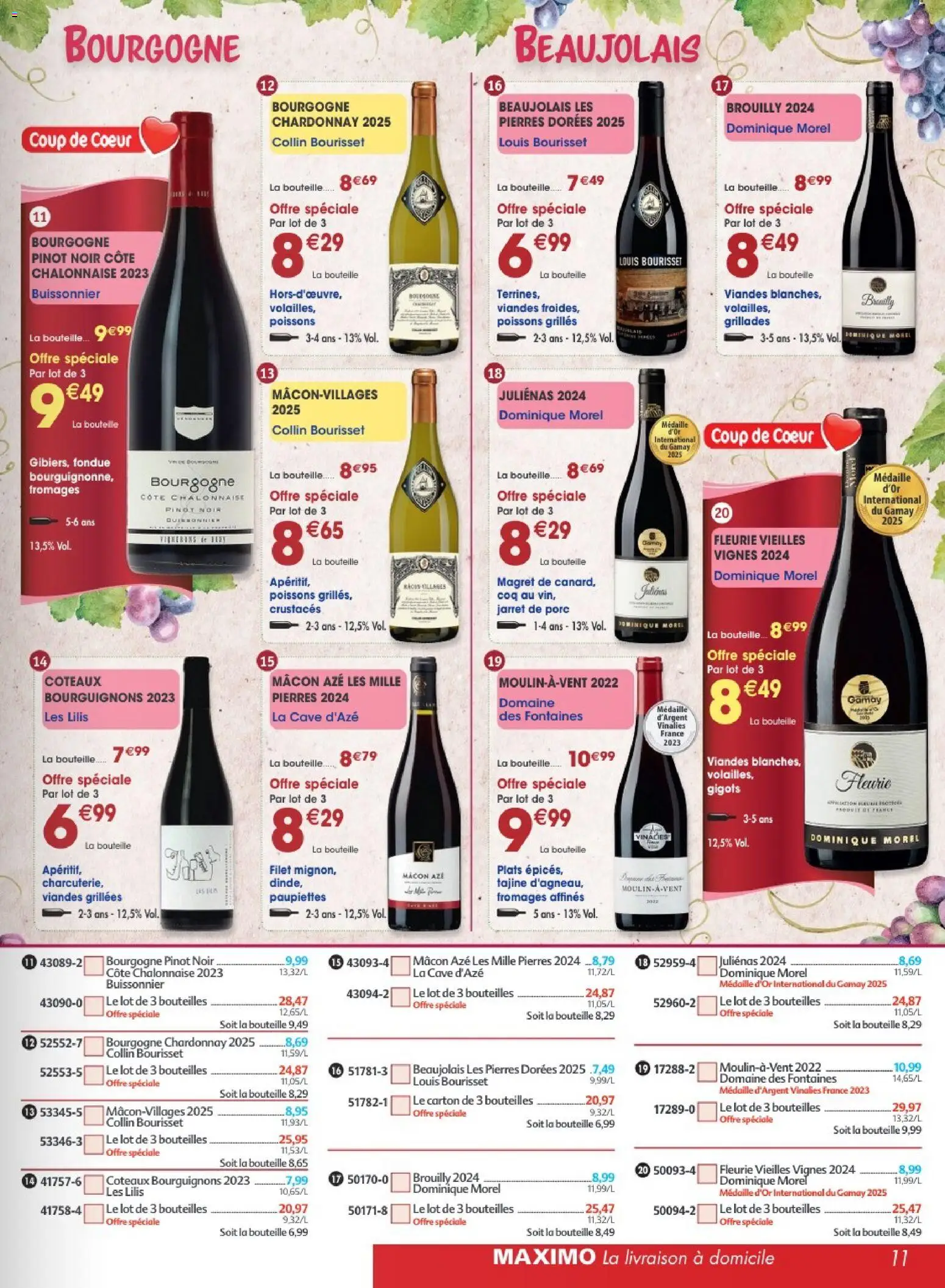 Prévisualisation de Maximo catalogue epicerie du magasin Maximo formulaire valide 24/08/2026 - Poissons, Bourgogne, Jarret de porc, Pinot noir, Bouteille, Brouilly, Bourgogne Chardonnay, Collin Bourisset