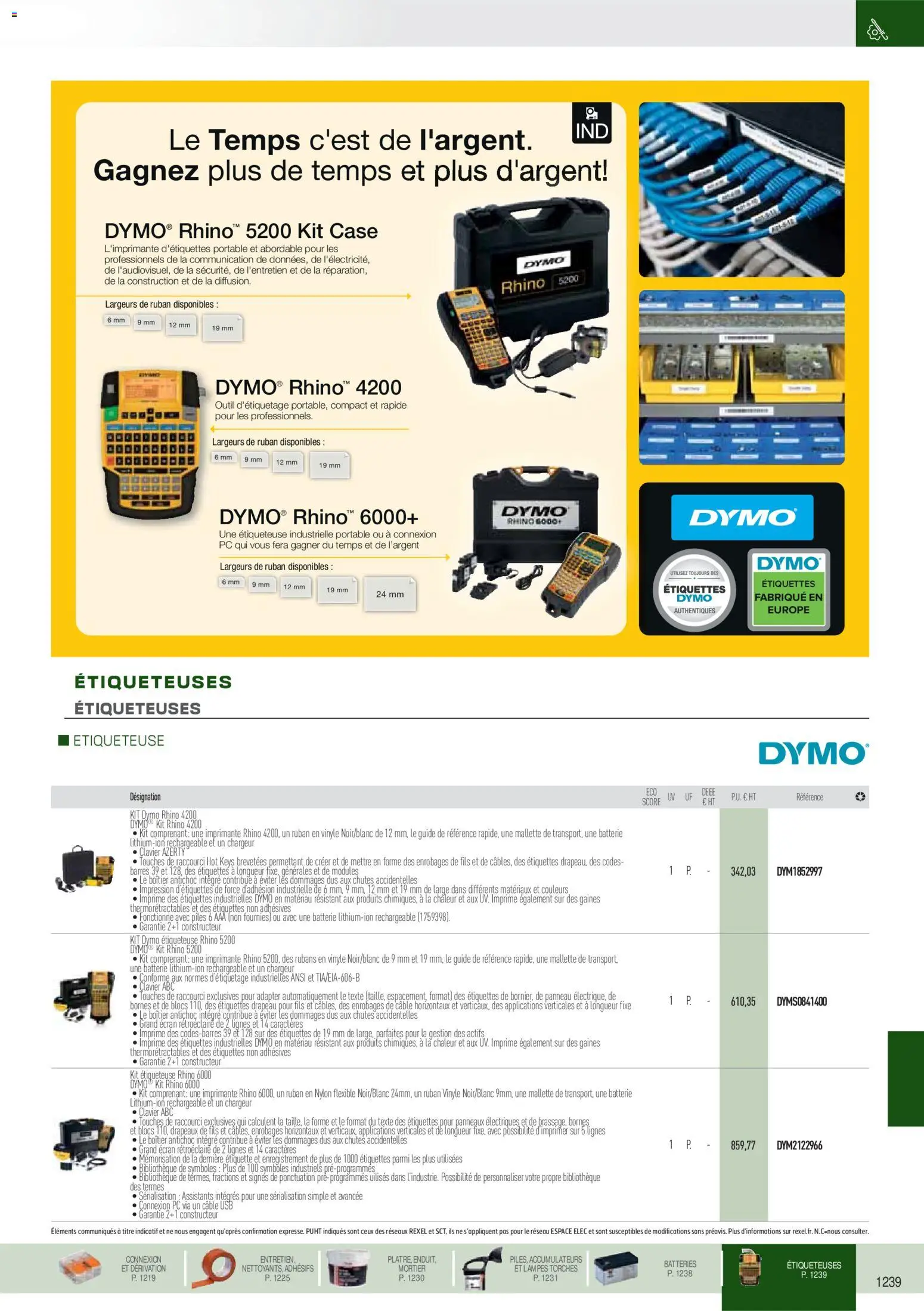 Prévisualisation de Brochure EPI, mesure, outillage, fixations et consommables du magasin Rexel formulaire valide 18/11/2025 - PC, Impression, Batterie, Mortier, Portable, USB, Câble