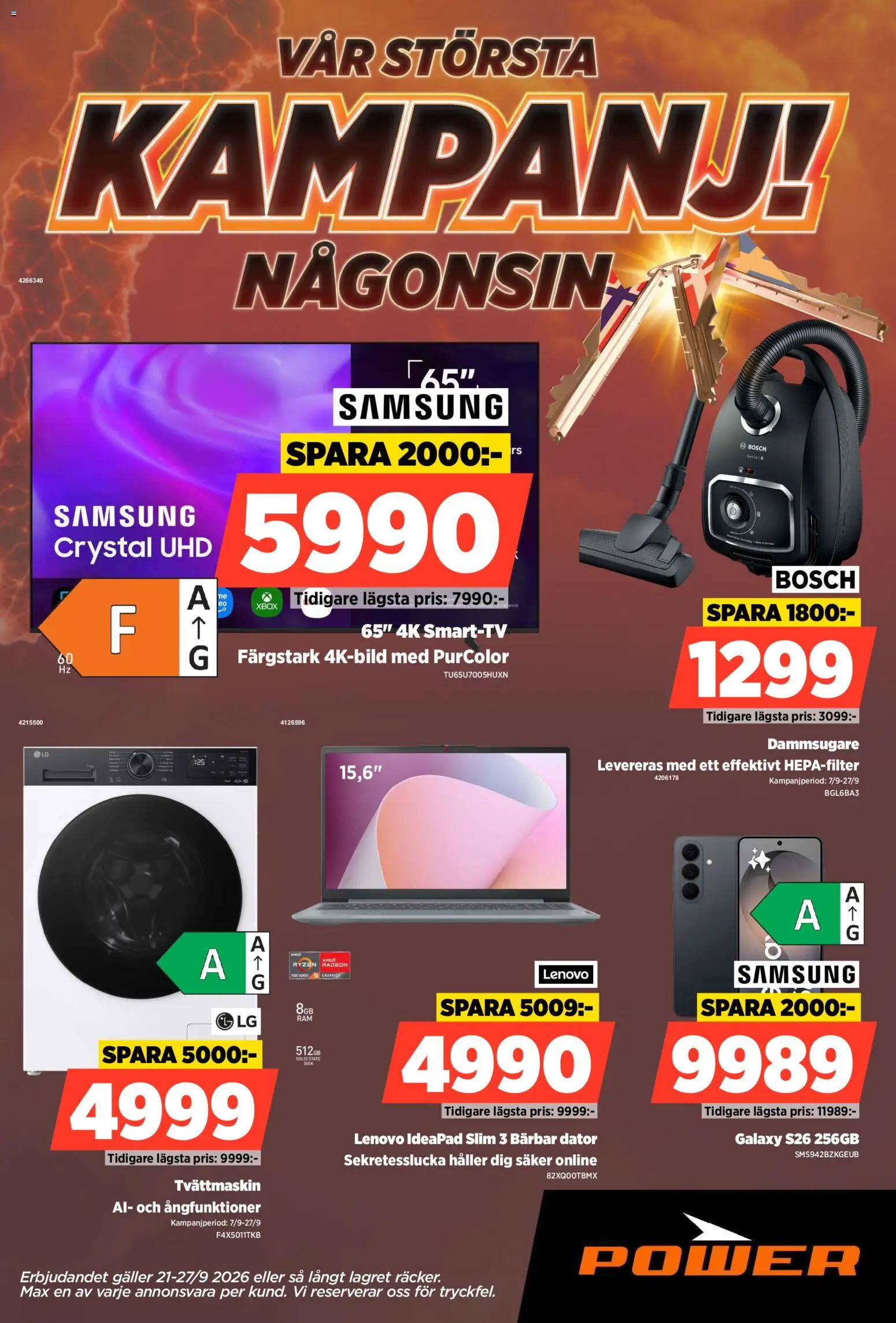 Förhandsgranska reklamblad Power erbjudanden från butik Power gäller från 21/09/2026