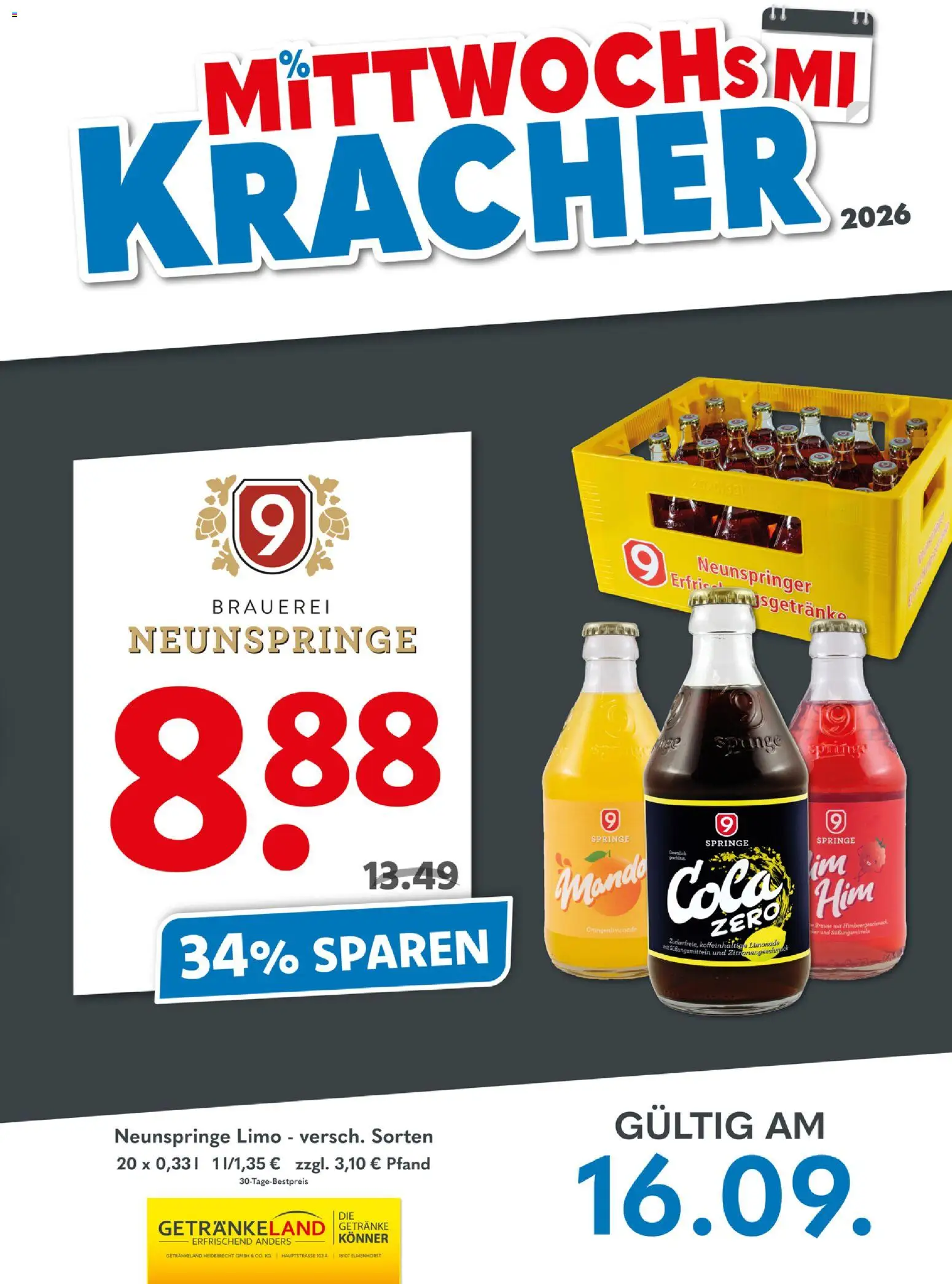Vorschau von dem Prospekt des Geschäftes Getränkeland, gültig ab dem 16.09.2026