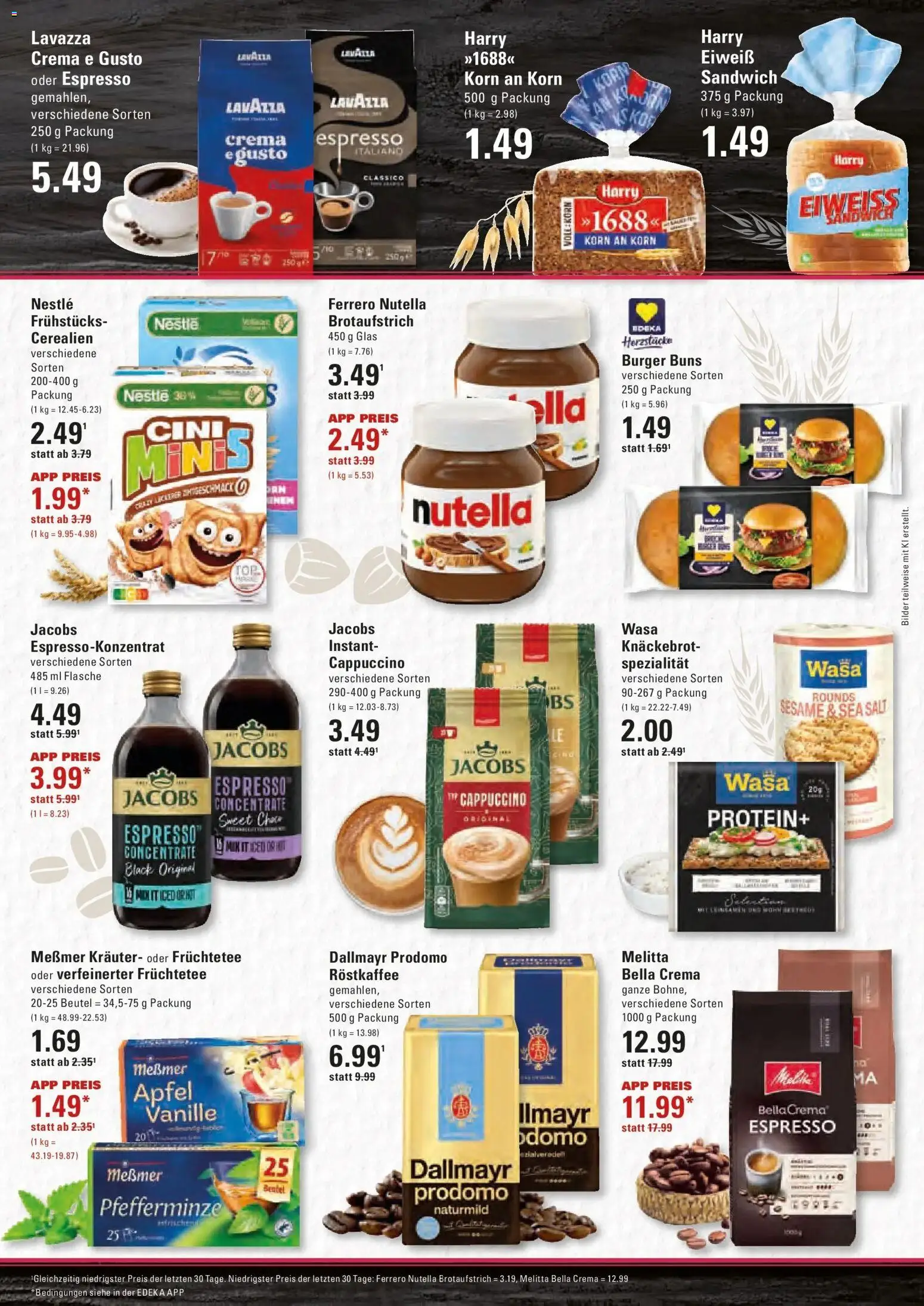 Vorschau von dem Prospekt des Geschäftes Edeka, gültig ab dem 26.10.2026 - Bilder, Burger, Äpfel, Lavazza, Vanille, Dallmayr prodomo, Messmer, Früchtetee