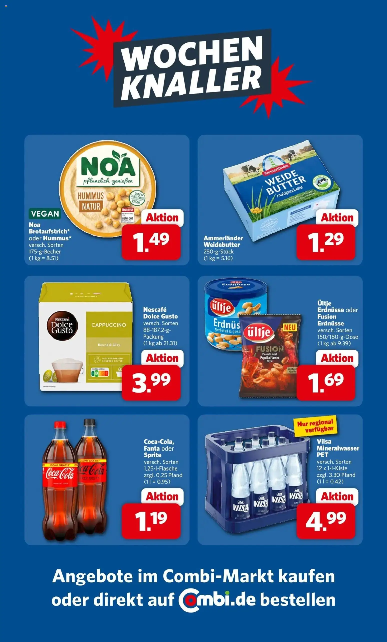 Vorschau von dem Prospekt des Geschäftes Combi, gültig ab dem 19.10.2026 - Coca cola, Cola, Mineralwasser, Hummus, Paprika, Erdnüsse, Sprite, Ultje erdnusse