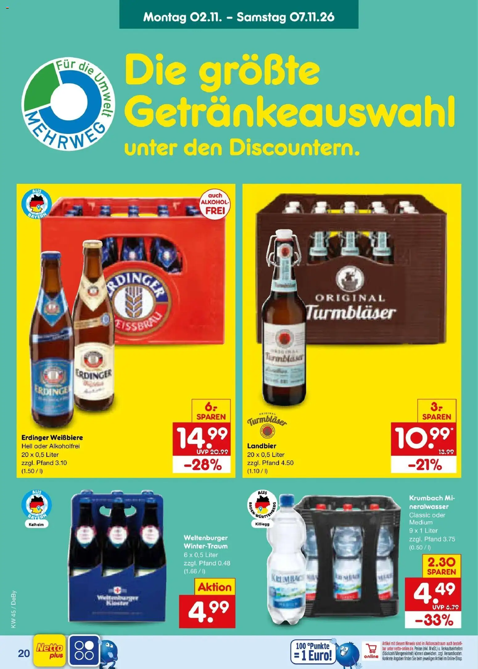 Vorschau von dem Prospekt des Geschäftes Netto Marken-Discount, gültig ab dem 02.11.2026 - Alkohol, Erdinger