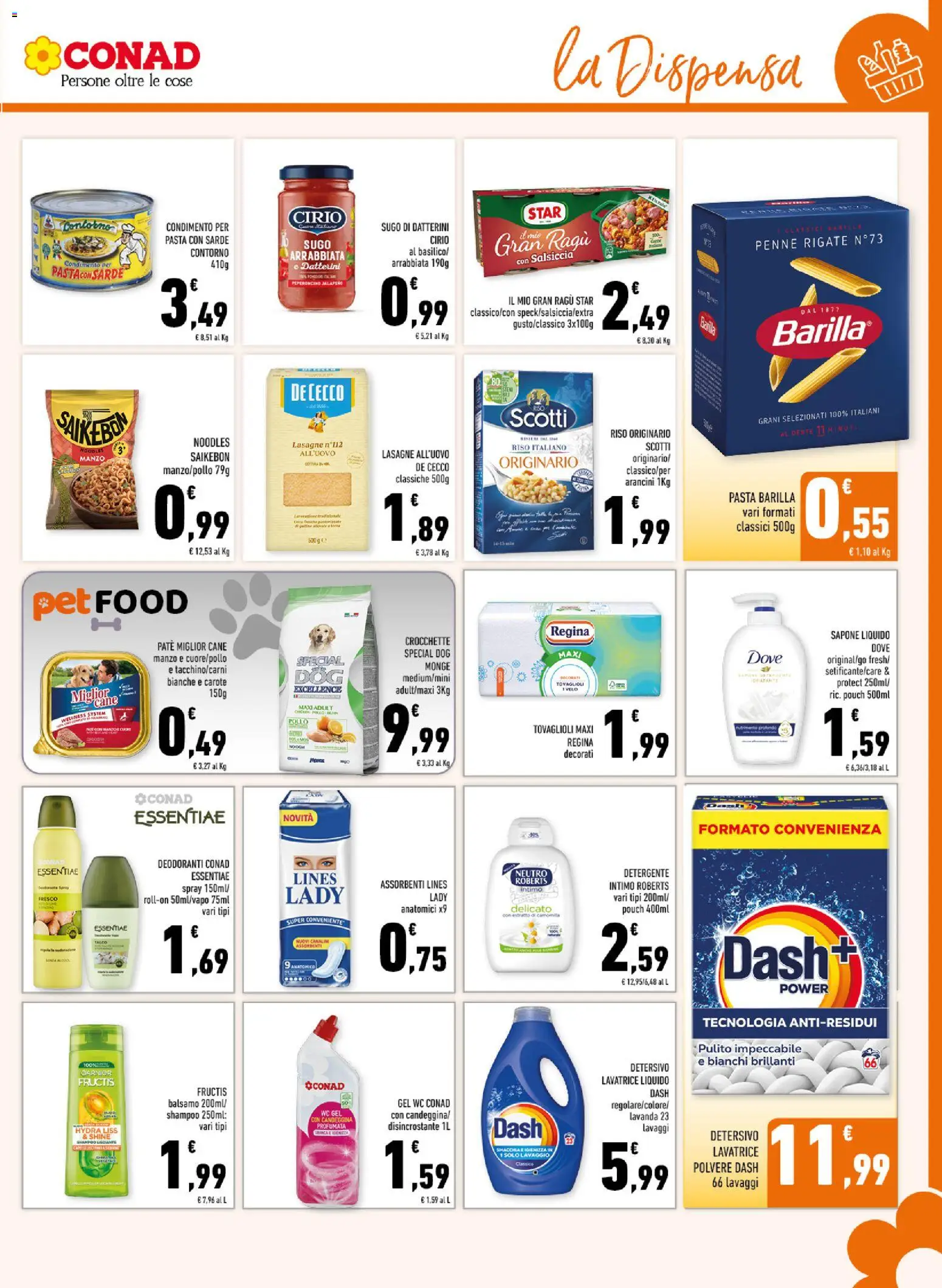 Anteprima dell'opuscolo Conad volantino Margherita Sicilia dal negozio Conad valido da 26/08/2026 - Pasta, Ragú, Lavanda, Penne, Peperoncino, Intimo, Crocchette, Paté