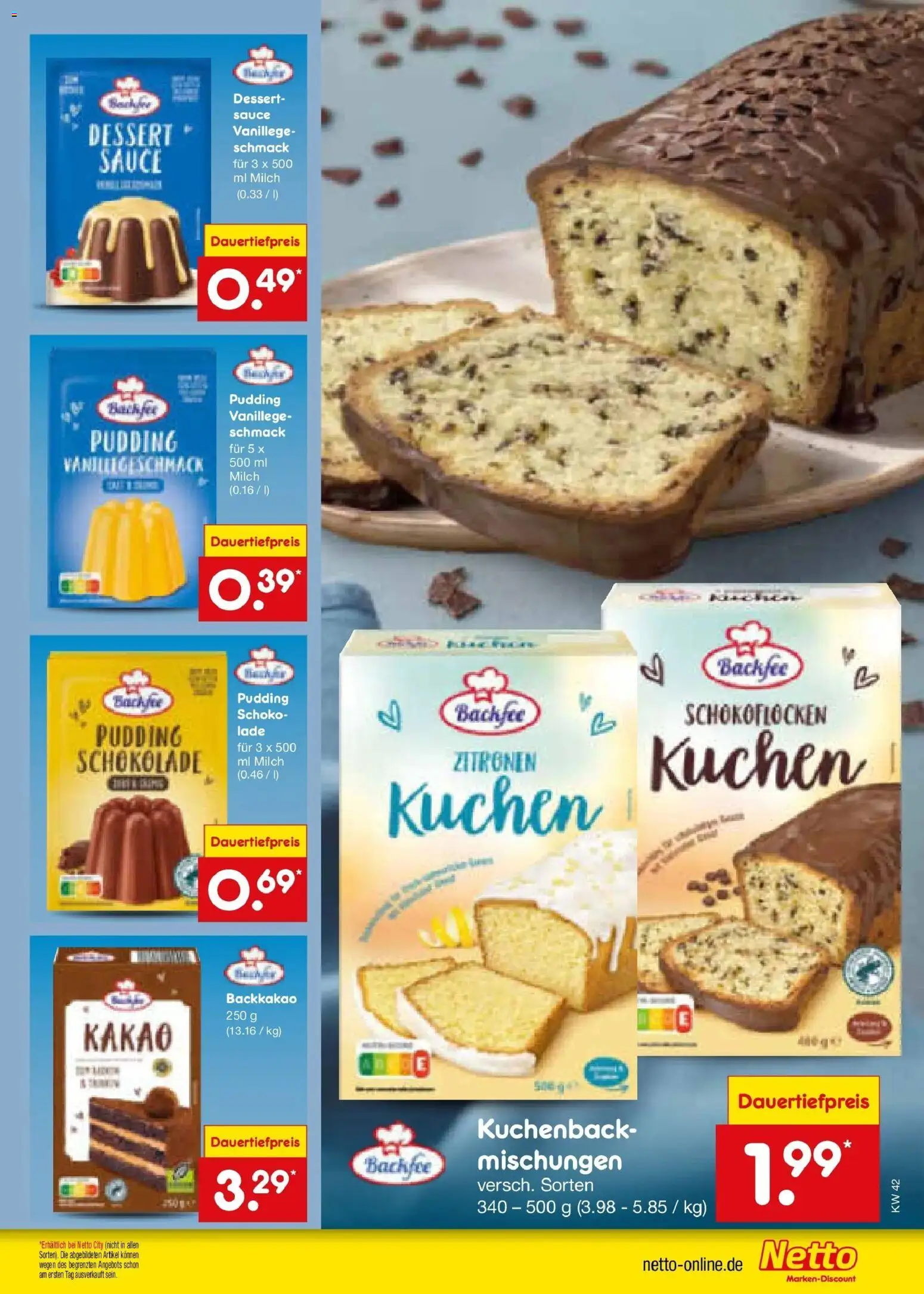 Vorschau von dem Prospekt des Geschäftes Netto Marken-Discount, gültig ab dem 12.10.2026 - Kuchen, Schokolade, Milch, Zitronen, Pudding
