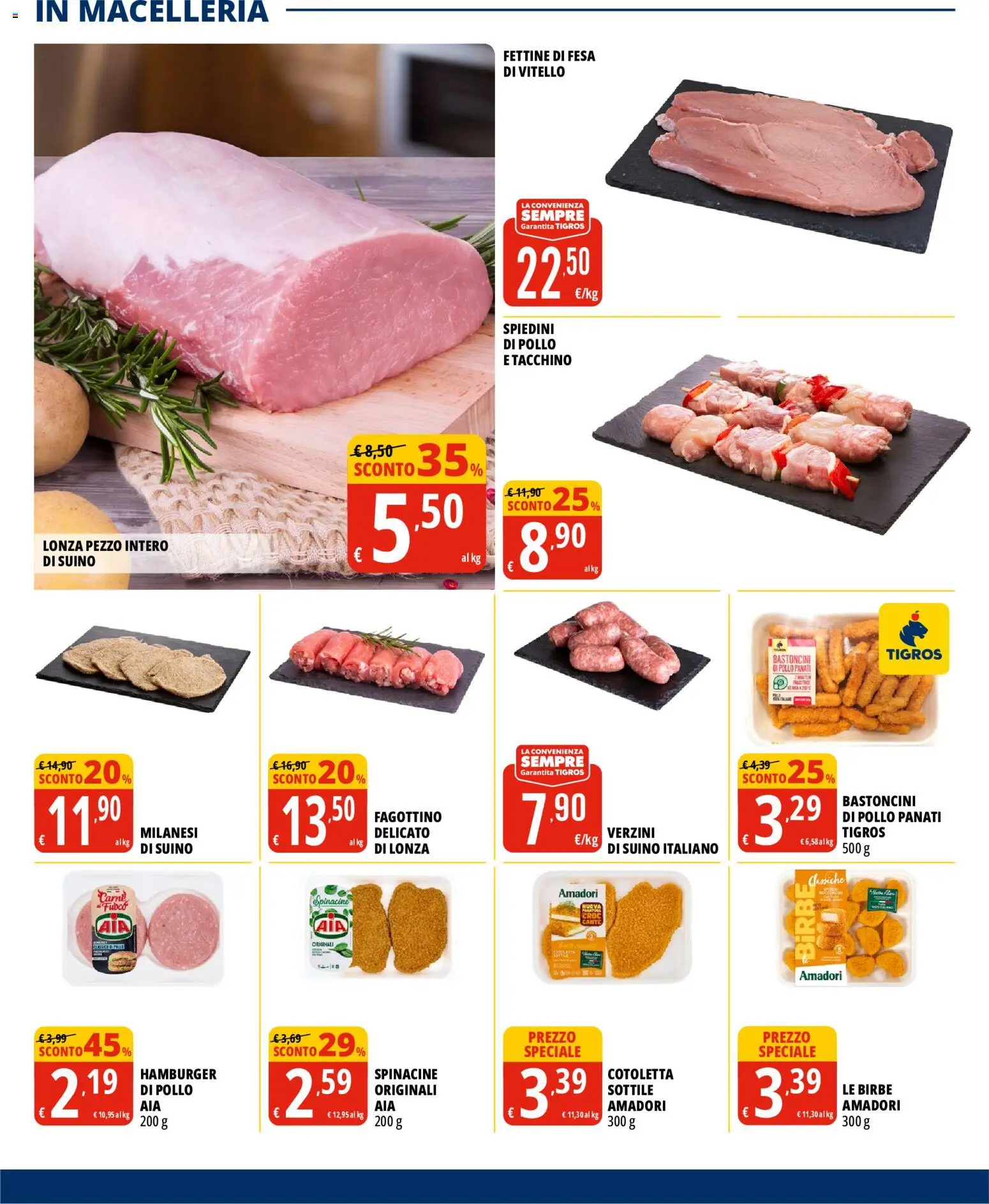 Anteprima dell'opuscolo Tigros volantino dal negozio Tigros valido da 28/10/2026 - Hamburger, Pollo, Carne, Tacchino, Vitello, Suino, Spiedini