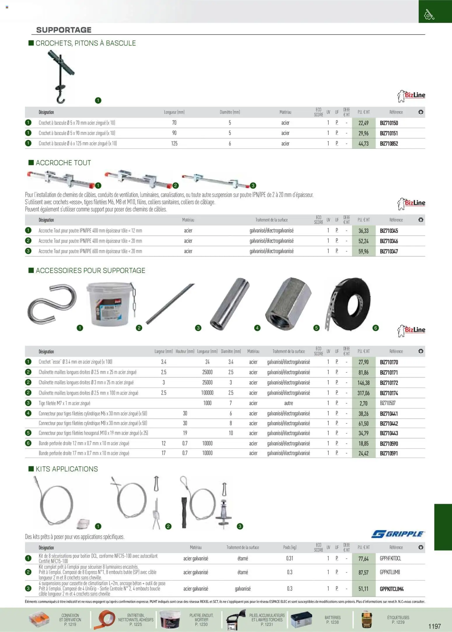 Prévisualisation de Brochure EPI, mesure, outillage, fixations et consommables du magasin Rexel formulaire valide 18/11/2025 - Crochets, Climatisation, Mortier, Suspension, Poids, Connecteur, Câble