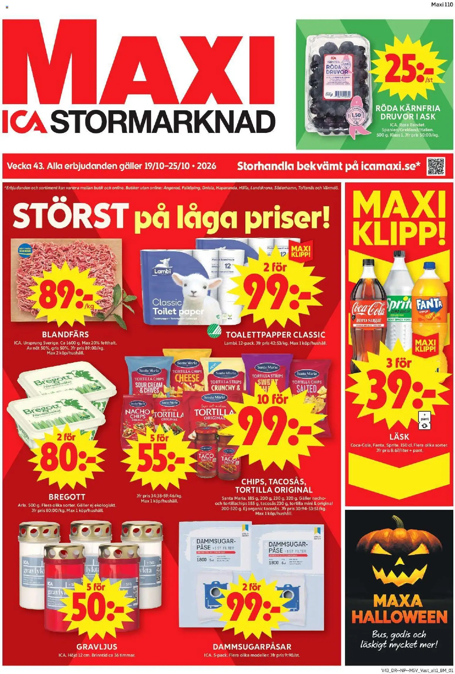Förhandsgranska reklamblad ICA Maxi erbjudanden från butik ICA Maxi gäller från 19/10/2026