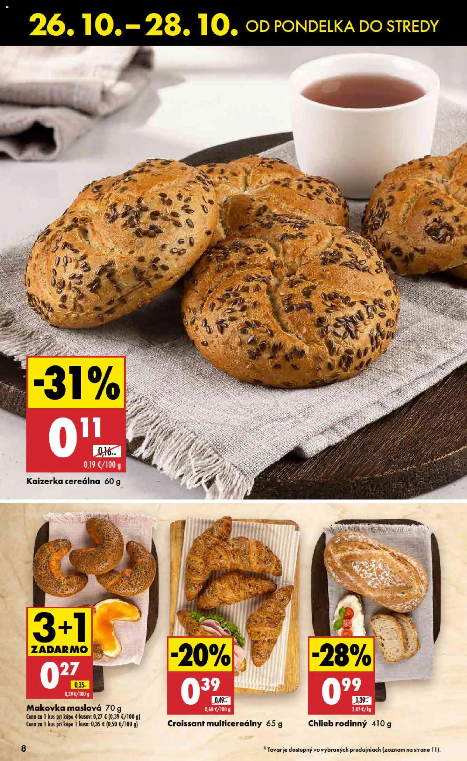 Náhľad Biedronka letáku platného od 26.10.2026 - Croissant, Chlieb, Makovka