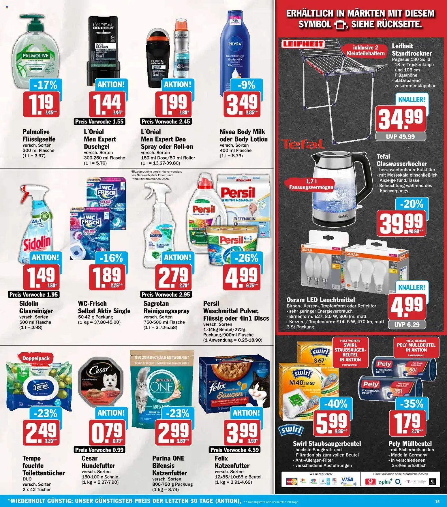 Vorschau von dem Prospekt des Geschäftes HIT, gültig ab dem 12.10.2026 - Staubsauger, Katzenfutter, Waschmittel, Tempo, Persil, Purina one, Body Lotion, Body Milk