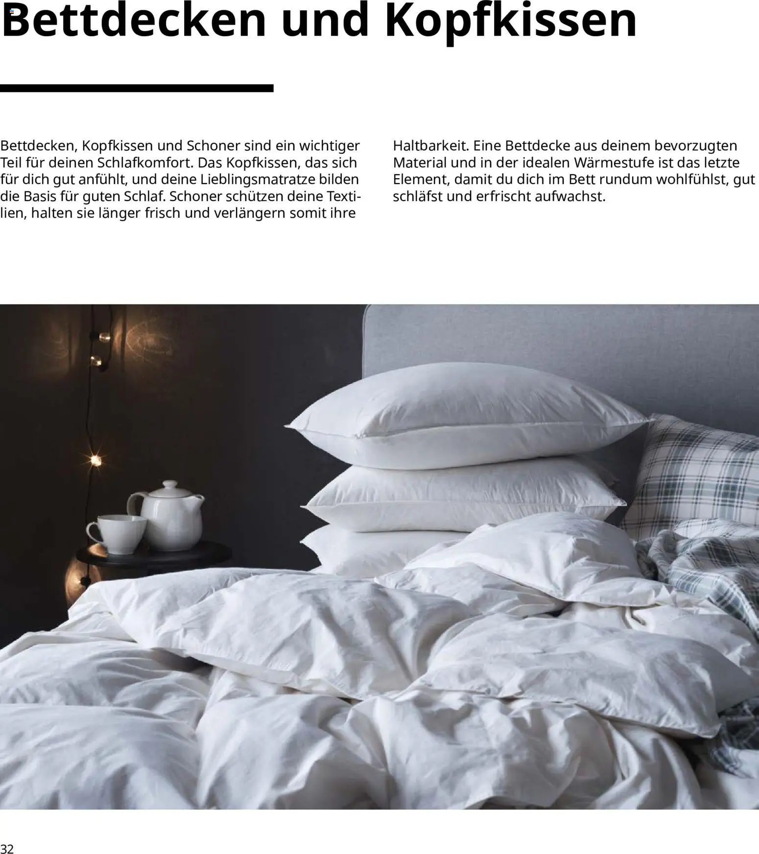 Vorschau von dem Prospekt des Geschäftes Ikea, gültig ab dem 16.09.2026 - Bett, Bettdecke, Kopfkissen