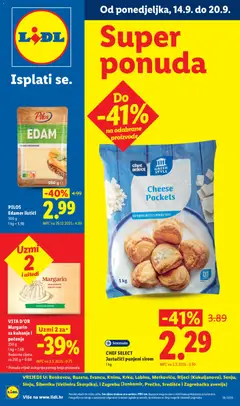 Pregled letka Lidl Super ponuda trgovine Lidl vrijedi od 14.09.2026