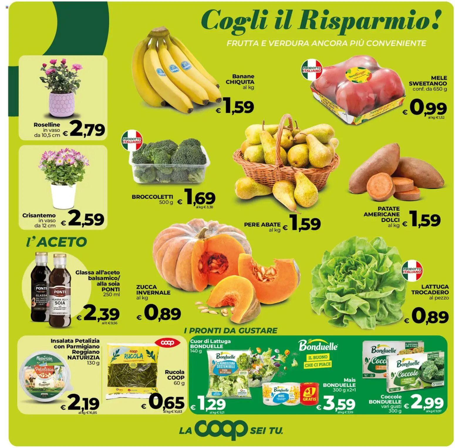 Anteprima dell'opuscolo COOP volantino Ragusa dal negozio COOP valido da 23/10/2026 - Dolci, Insalata, Frutta, Rucola, Patate, Lattuga, Pere, Glassa
