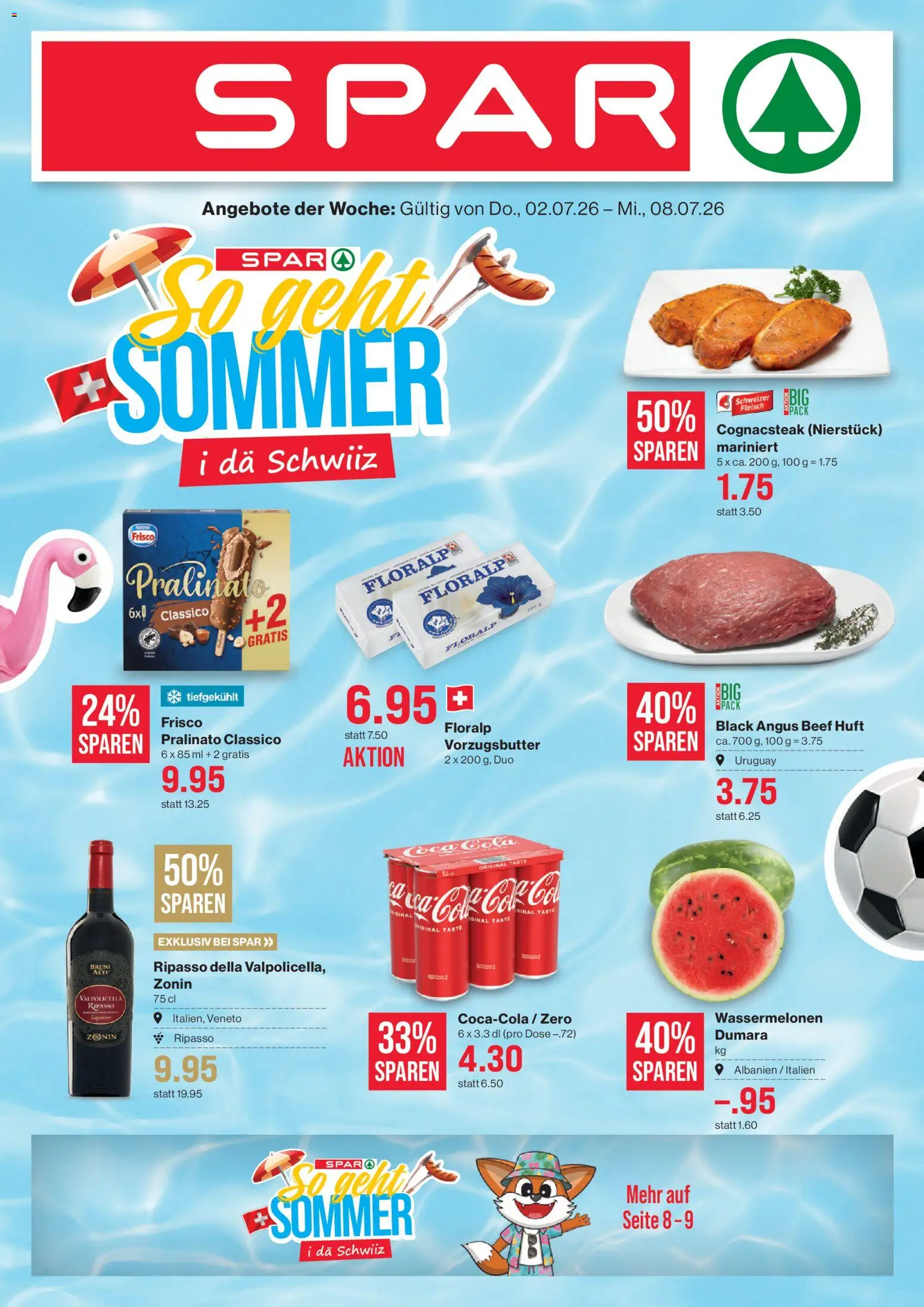 Vorschau des Merkblatts SPAR aktionen vom Shop SPAR gültig von 02.07.2026 bis 08.07.2026