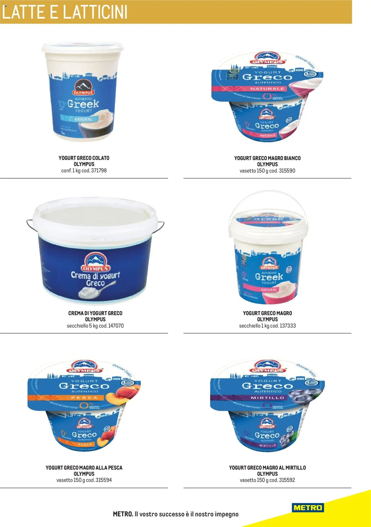 Anteprima dell'opuscolo Metro volantino Hotel dal negozio Metro valido da 31/08/2026 - Crema, Latte, Yogurt greco, Pesca, Yogurt