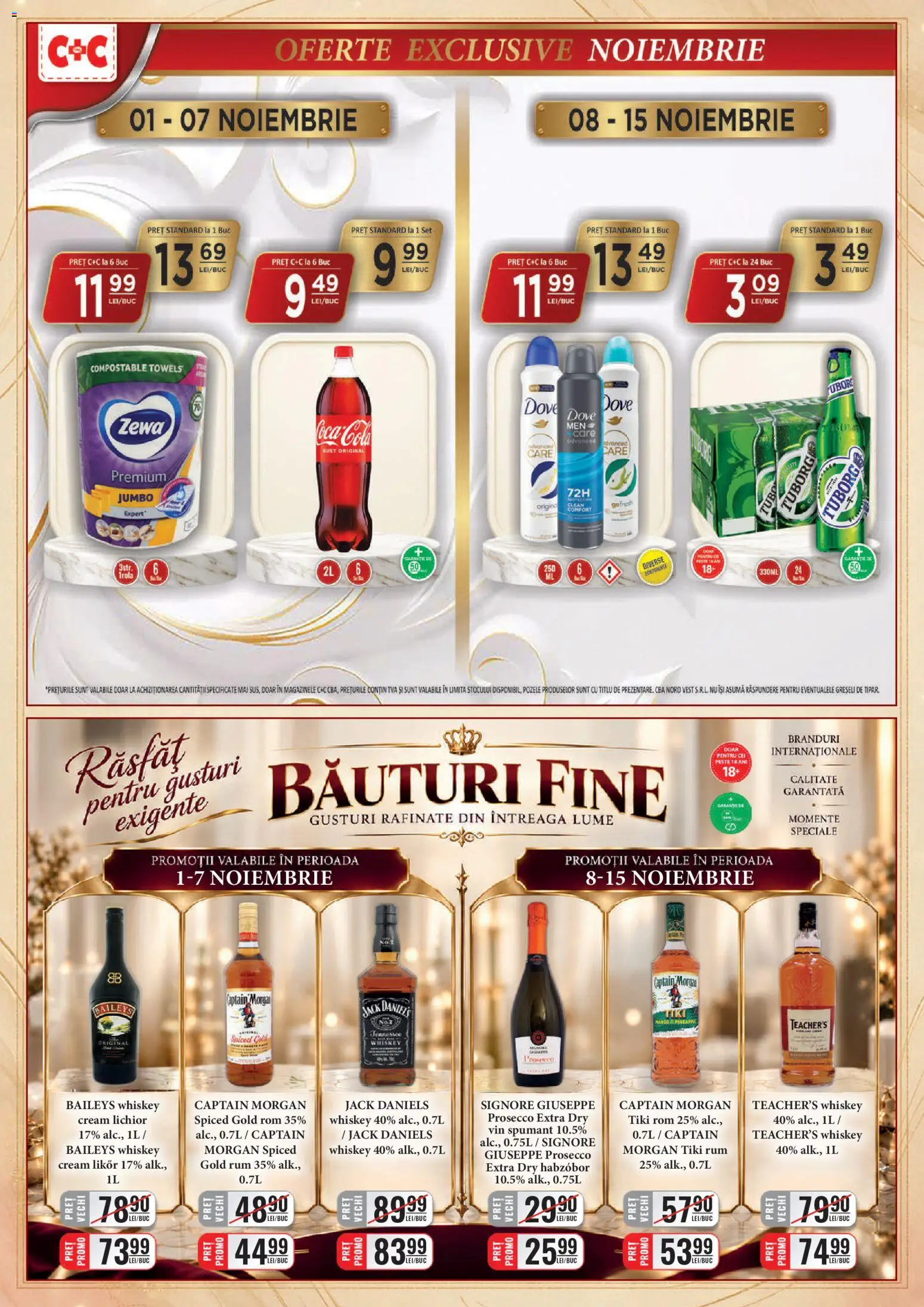 Previzualizarea de cataloage: CBA CBA Catalog C+C valabil de la 01.11.2026 - Mango, Prosecco, Rom, Whiskey, Clean, Pește, Premium, Vin spumant
