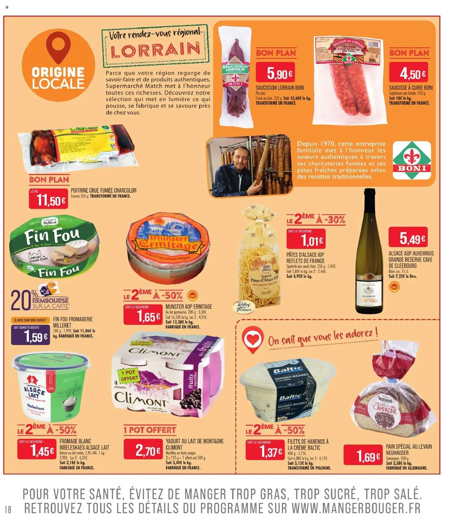 Prévisualisation de Match Supermarché prospectus du magasin Match Supermarché formulaire valide 01/09/2026 - Fromage, Œufs, Myrtilles, Lait, Crème, Porc, Pâtes fraîches, Yaourts