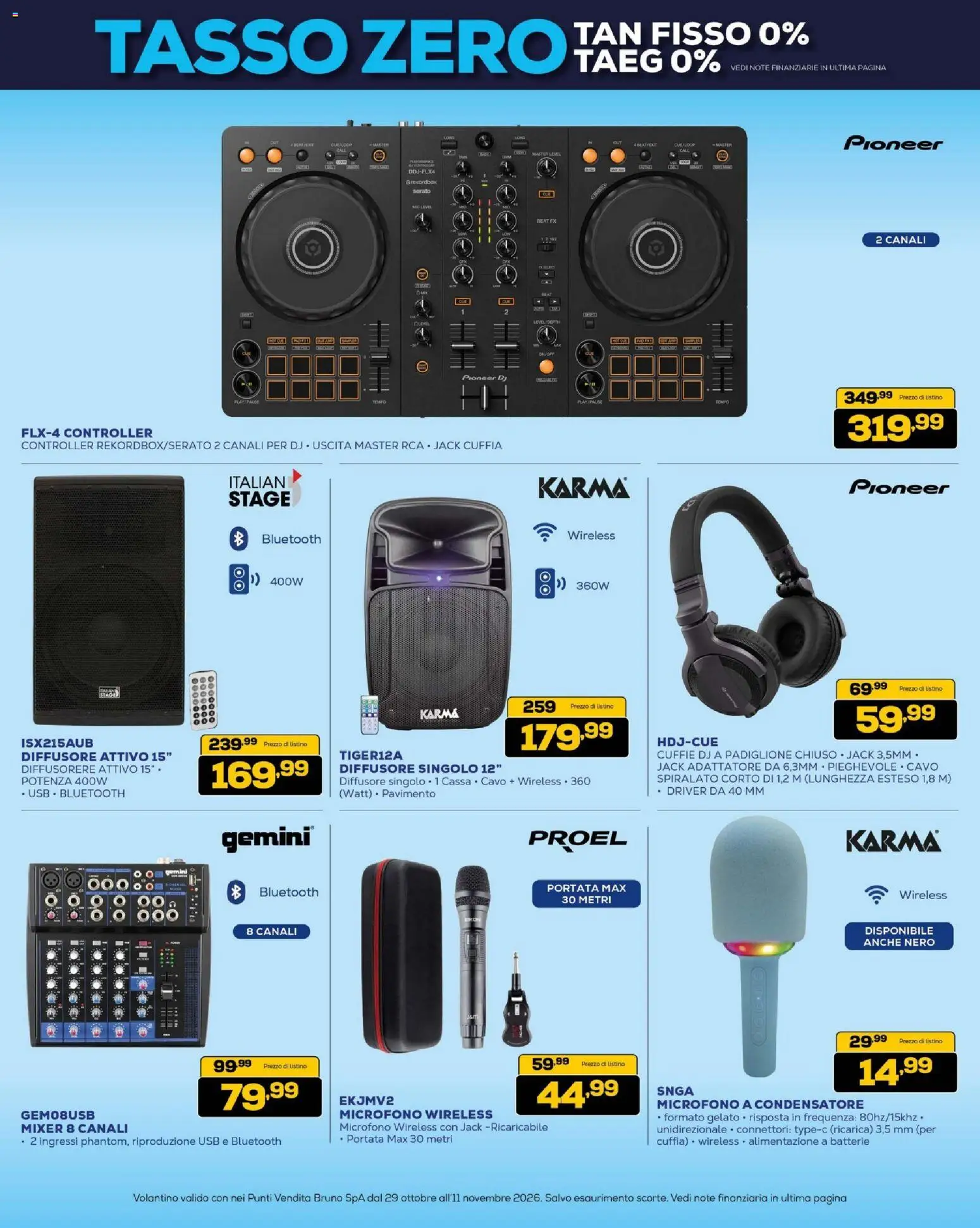 Anteprima dell'opuscolo BRUNO Black Friday dal negozio BRUNO valido da 29/10/2026 - Gelato, Microfono, Cuffie, Cavo, USB, Mixer, Pavimento, Batterie