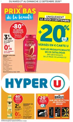 Prévisualisation de Hyper U - Les prix bas de la semaine du magasin Hyper U formulaire valide 01/09/2026