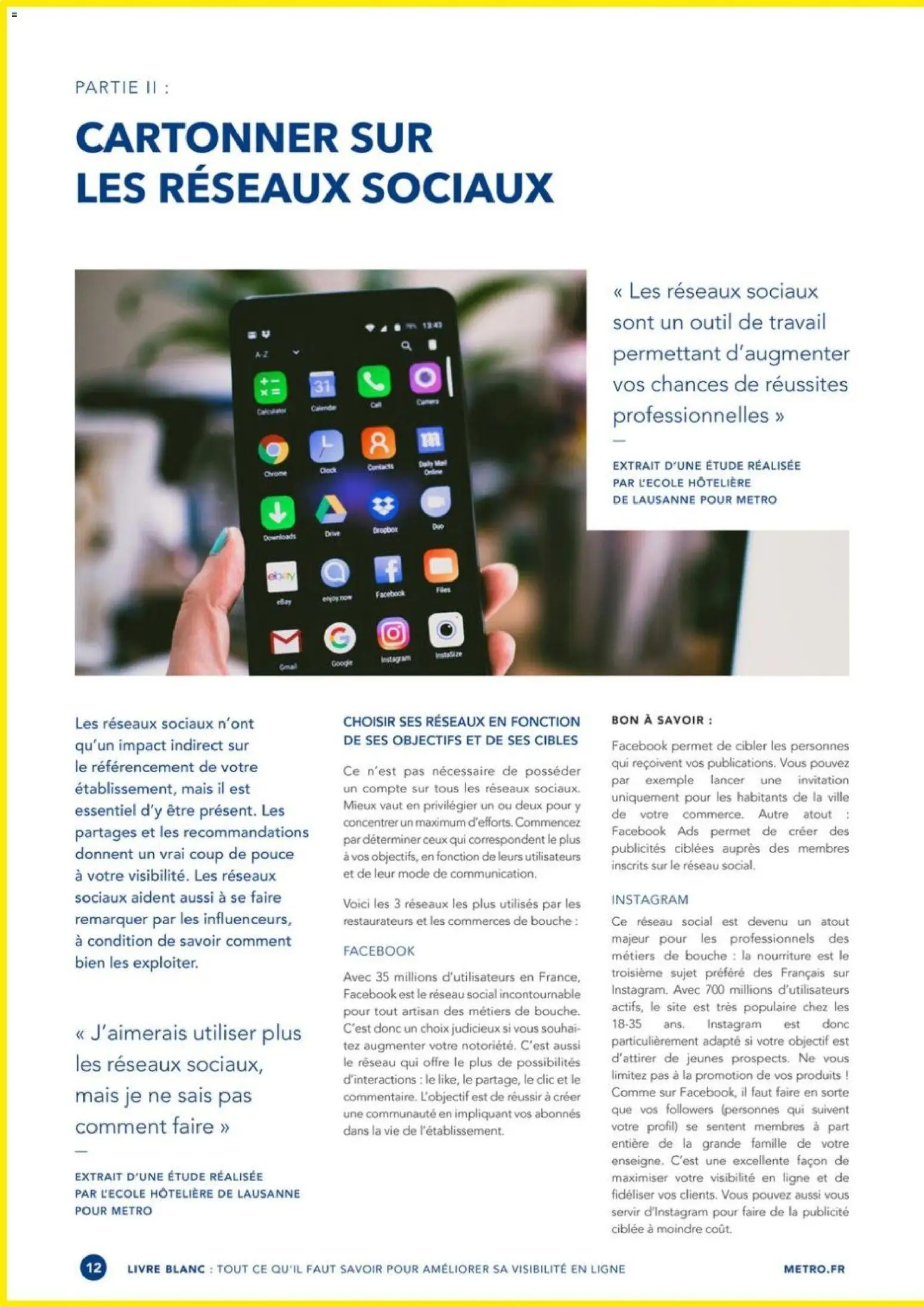 Prévisualisation de METRO - Guide améliorer la visibilité de son restaurant du magasin METRO formulaire valide 01/10/2022 - Livre, Mais, Cibles