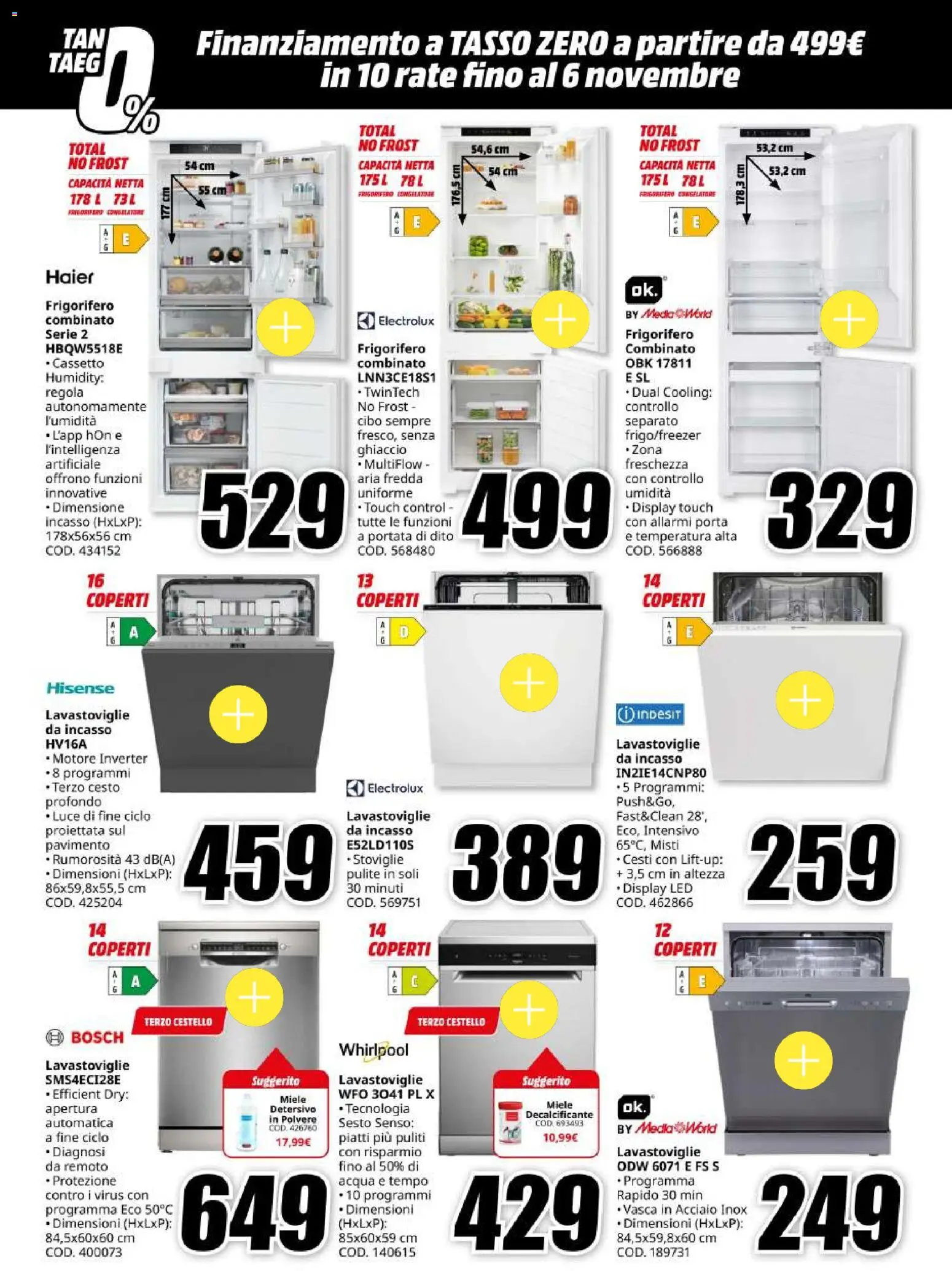 Anteprima dell'opuscolo Media World Black Friday dal negozio Media World valido da 30/10/2026 - Acqua, Frigorifero, Miele, Lavastoviglie, Piatti, Porta, Ghiaccio, Frigorifero combinato