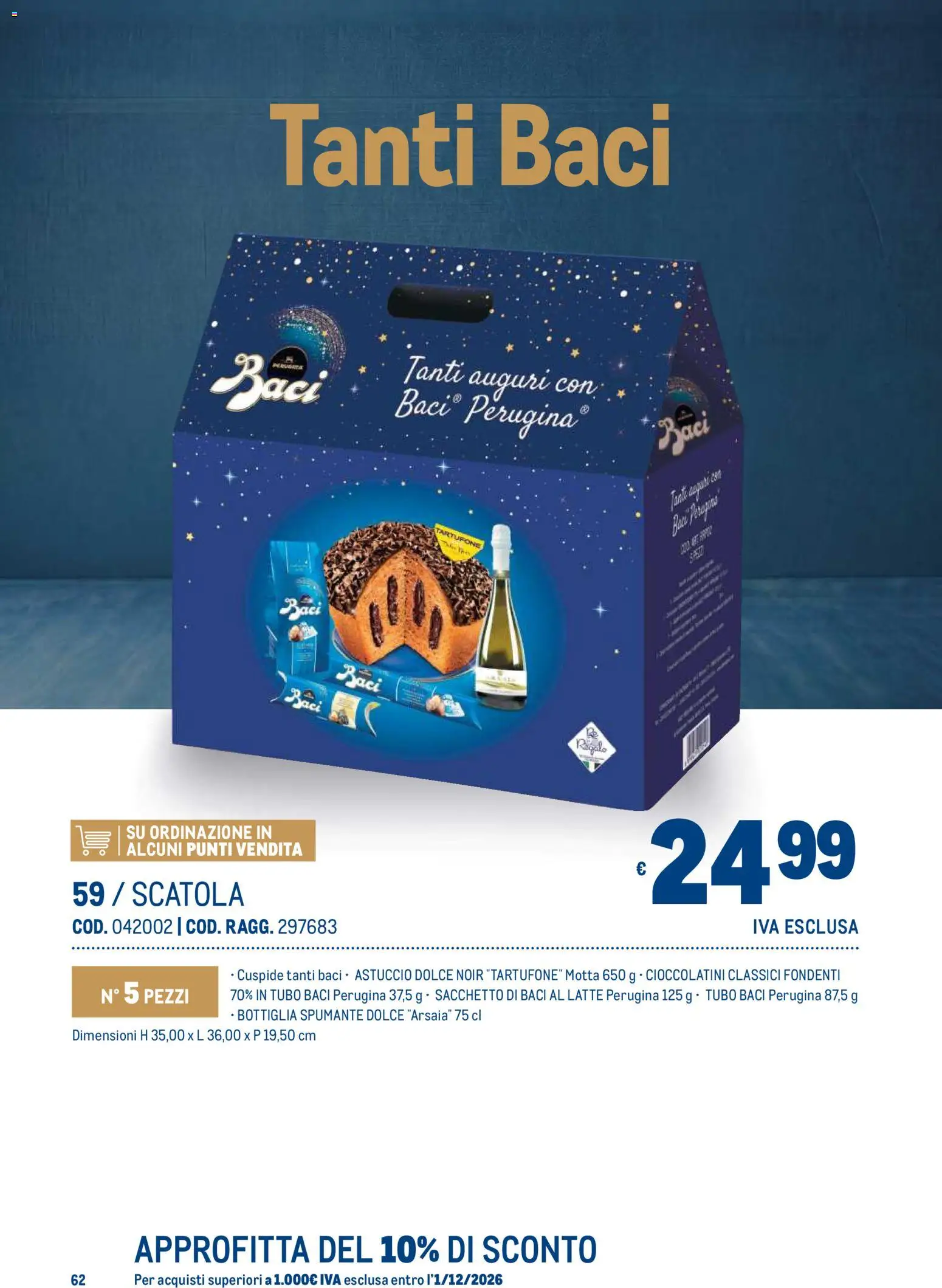 Anteprima dell'opuscolo Metro volantino Regalistica Natale dal negozio Metro valido da 19/10/2026 - Latte, Astuccio, Cioccolatini, Bottiglia, Spumante, Scatola, Tubo