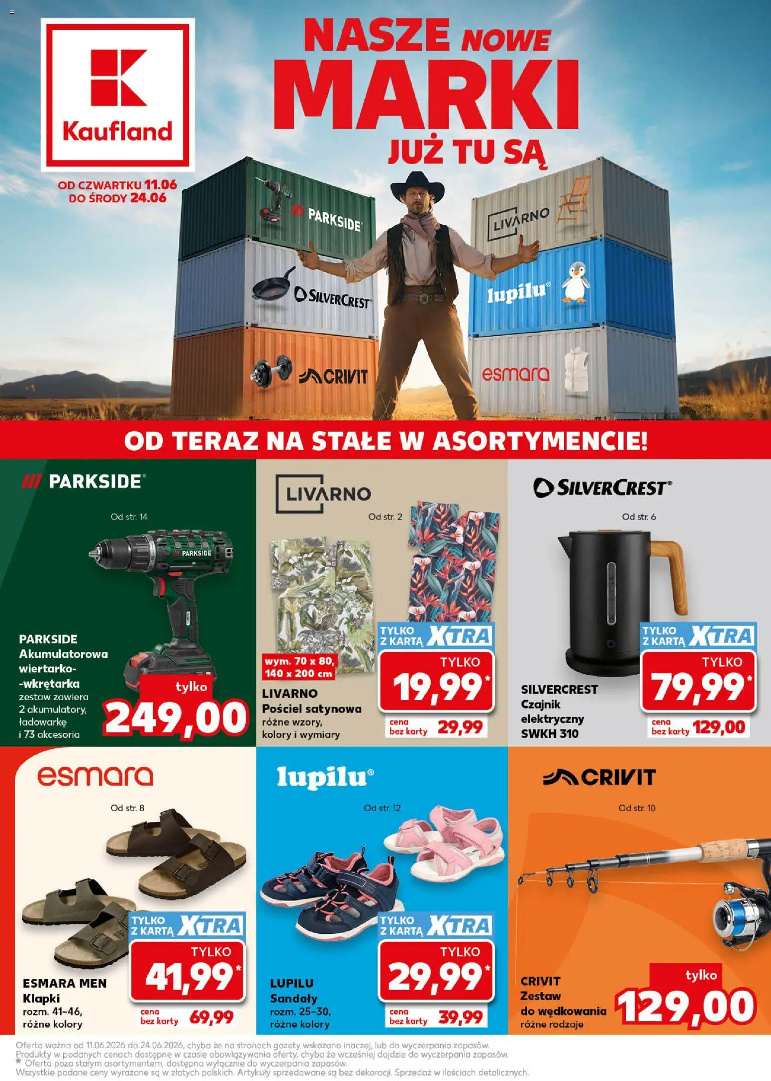 Náhled nabídky: Kaufland Polsko Kaufland Polsko leták - Nowe marki platný od 11.06.2026 - Parkside, Karty, Sandály
