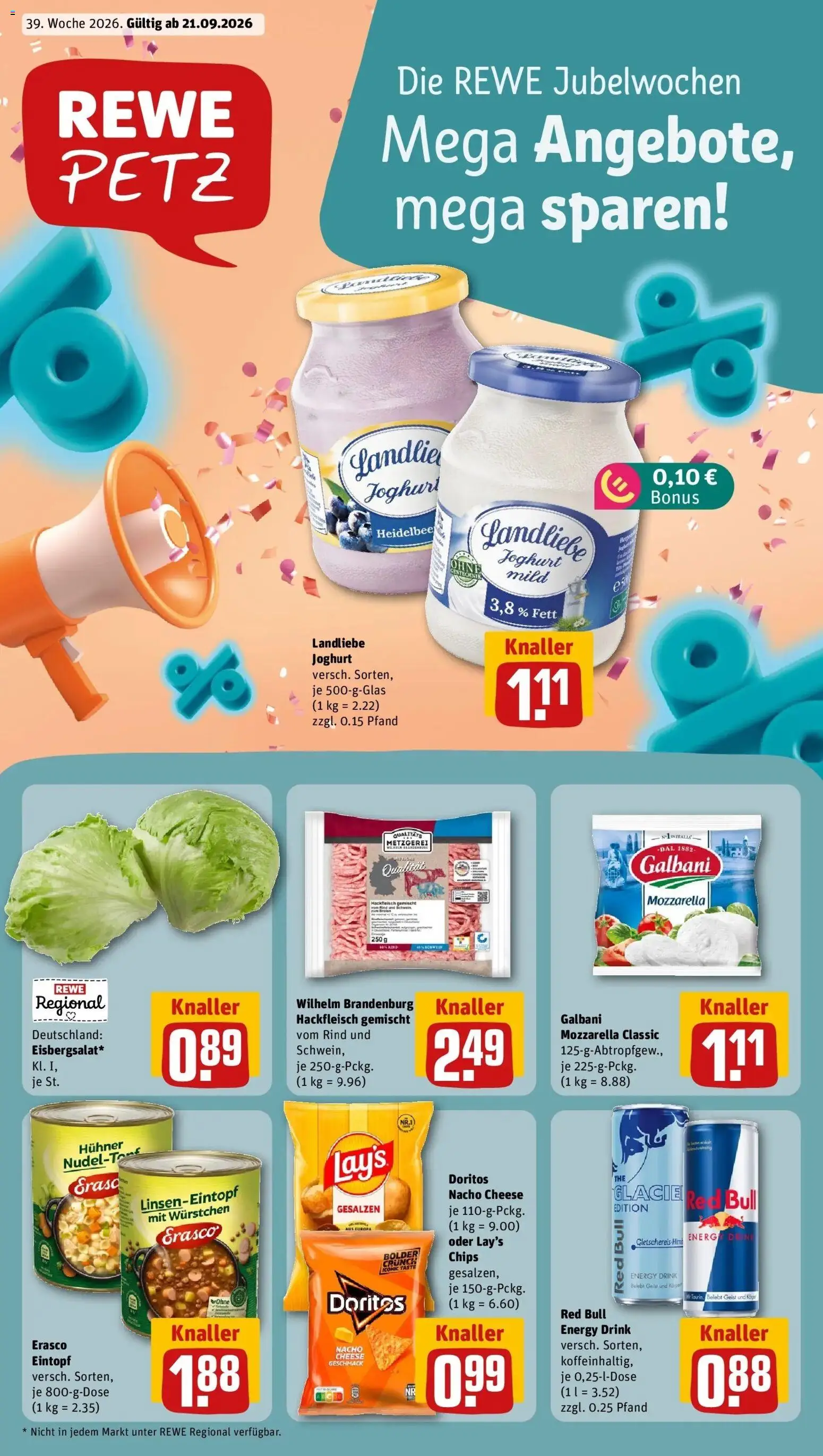 Vorschau von dem Prospekt des Geschäftes Rewe, gültig ab dem 21.09.2026