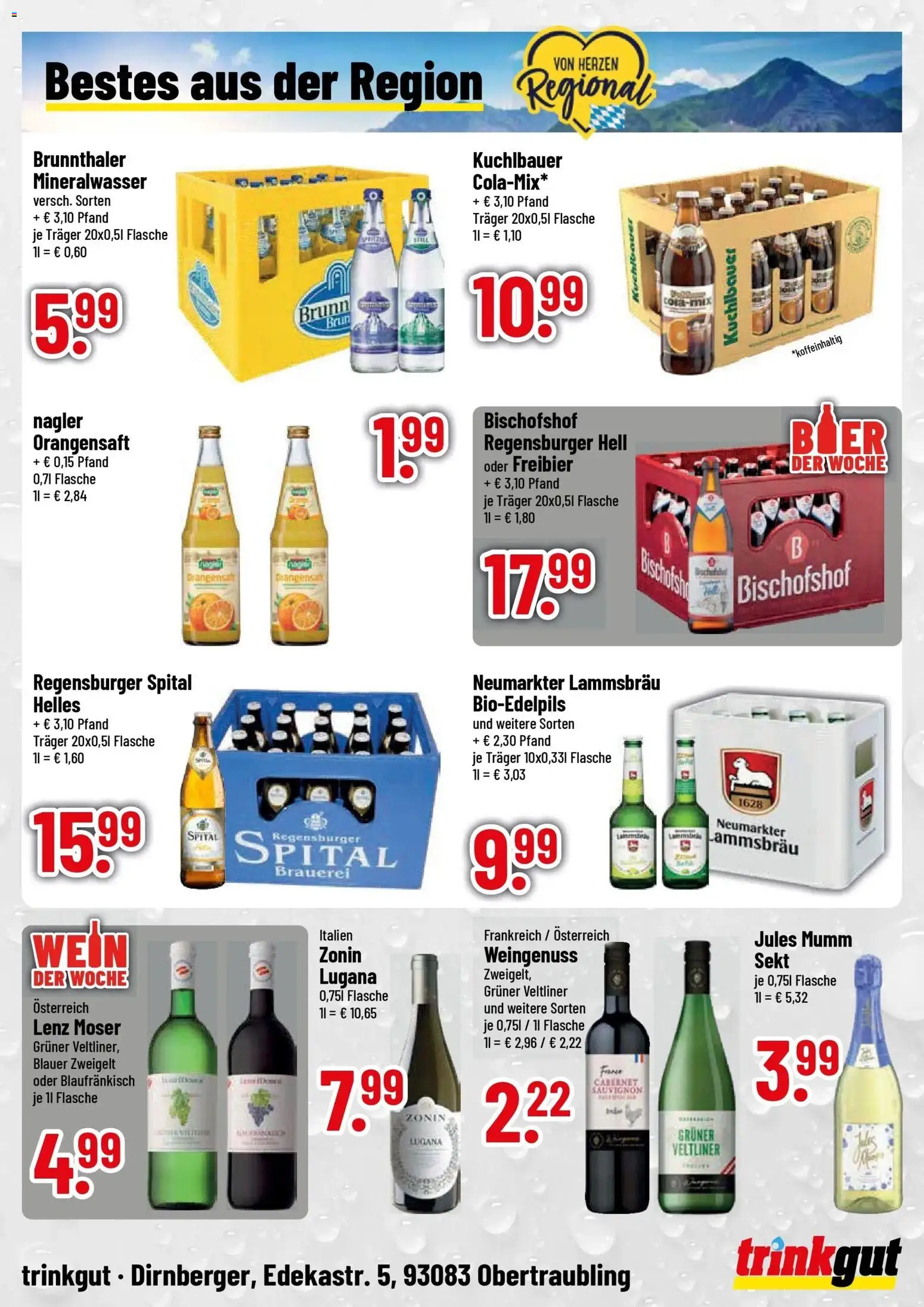 Vorschau von dem Prospekt des Geschäftes Trinkgut, gültig ab dem 26.10.2026 - Wein, Mineralwasser, Sekt, Orangensaft, Jules mumm