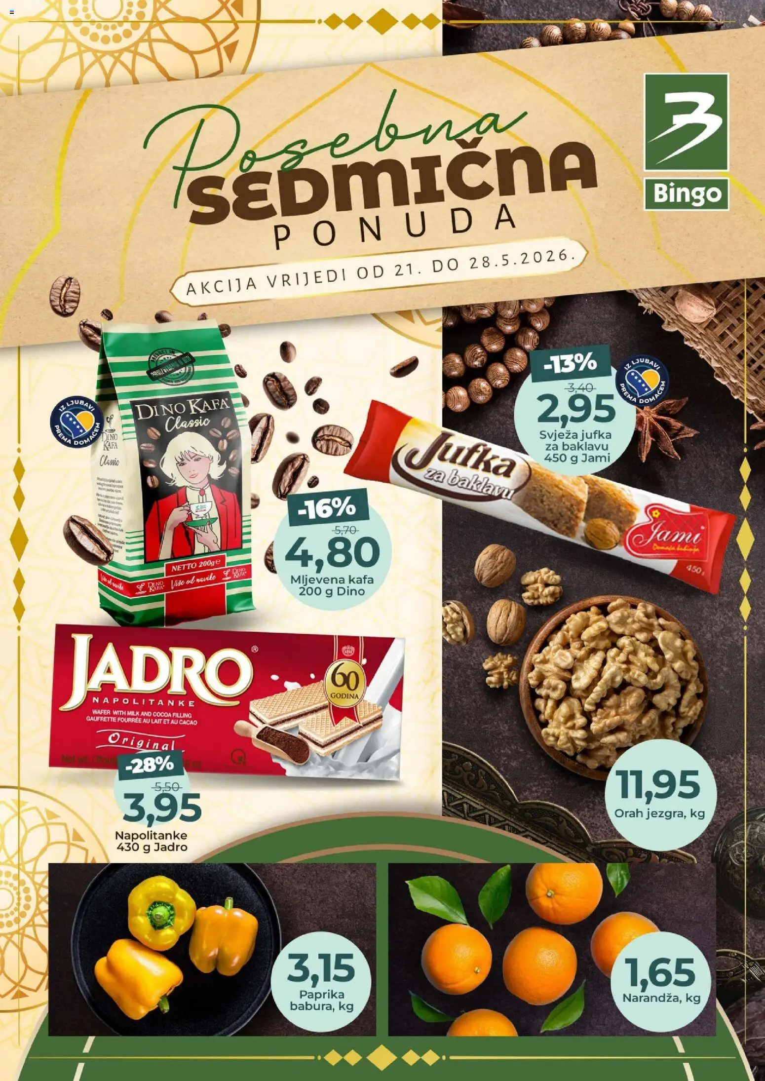 Pregled letka Bingo Posebna sedmična ponuda trgovine Bingo vrijedi od 21.05.2026