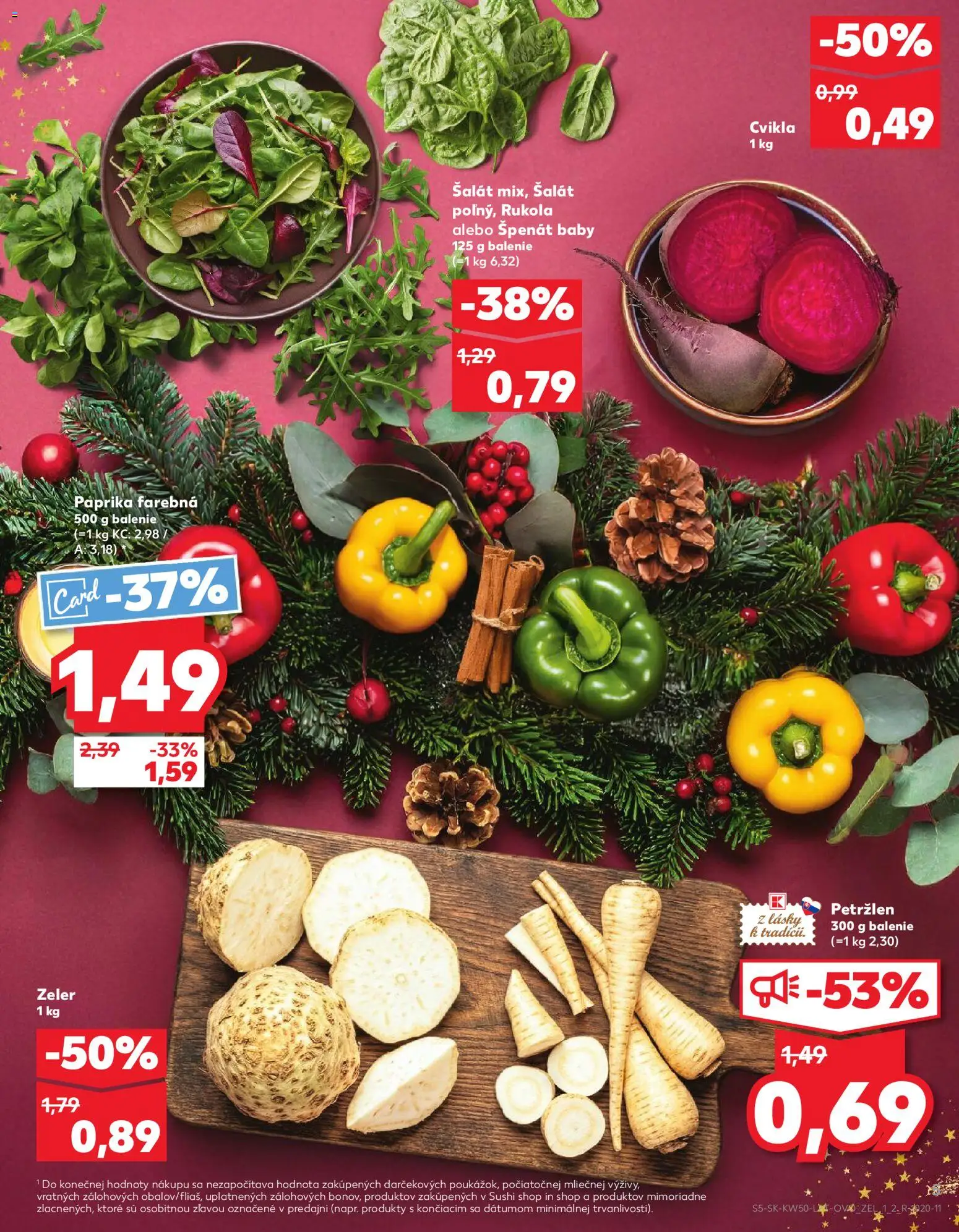 Náhľad Kaufland letáku platného od 11.12.2025 - Sushi, Paprika, Zeler, Šalát, Cvikla, Petržlen