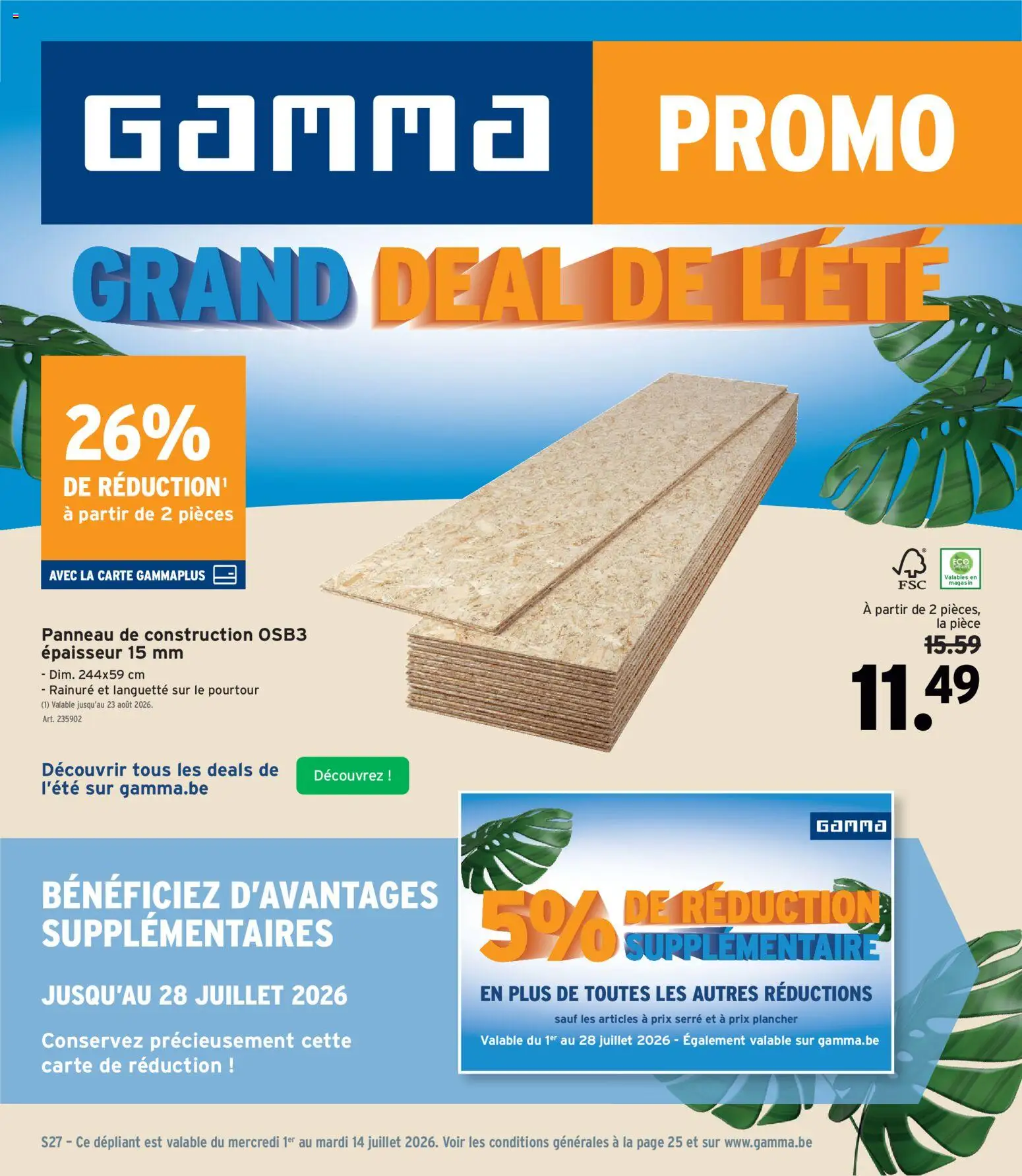 Voorbeeld van GAMMA Publicité van winkel GAMMA geldig vanaf 01/07/2026