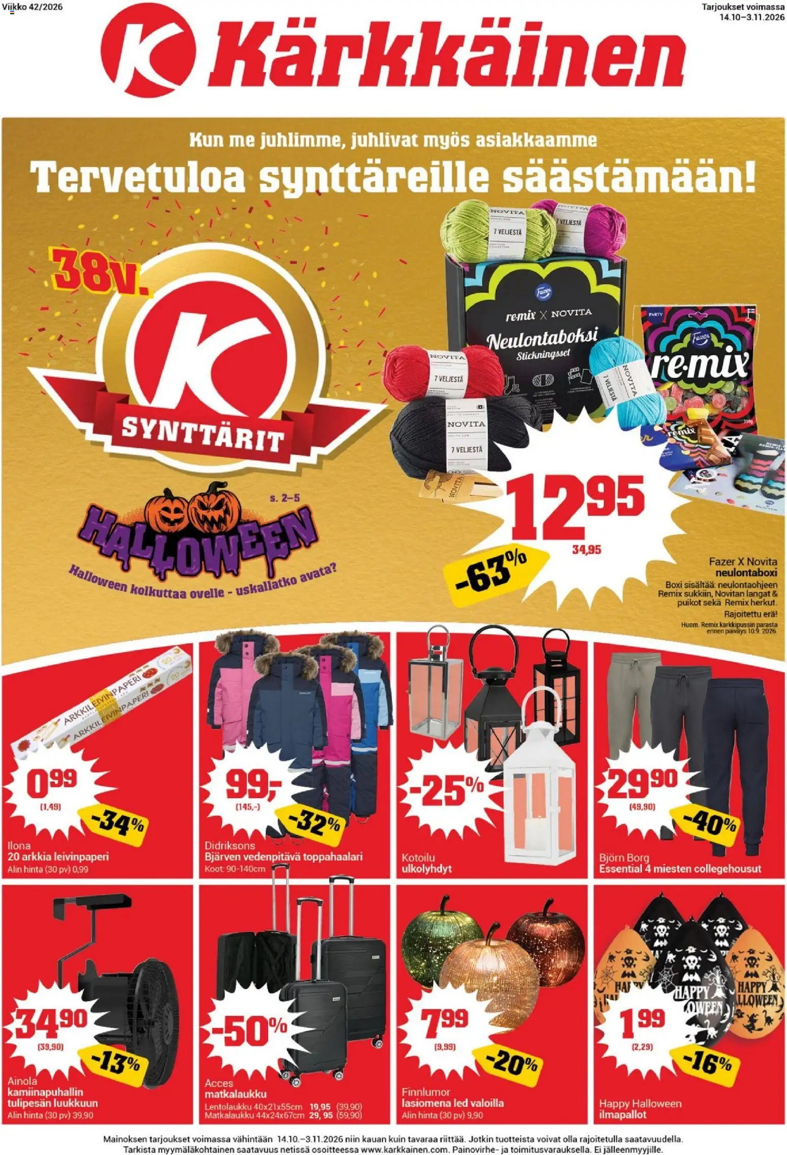 Kaupan Kärkkäinen Kärkkäinen tarjoukset esikatselu, voimassa 13/10/2026 - Matkalaukku, Leivinpaperi