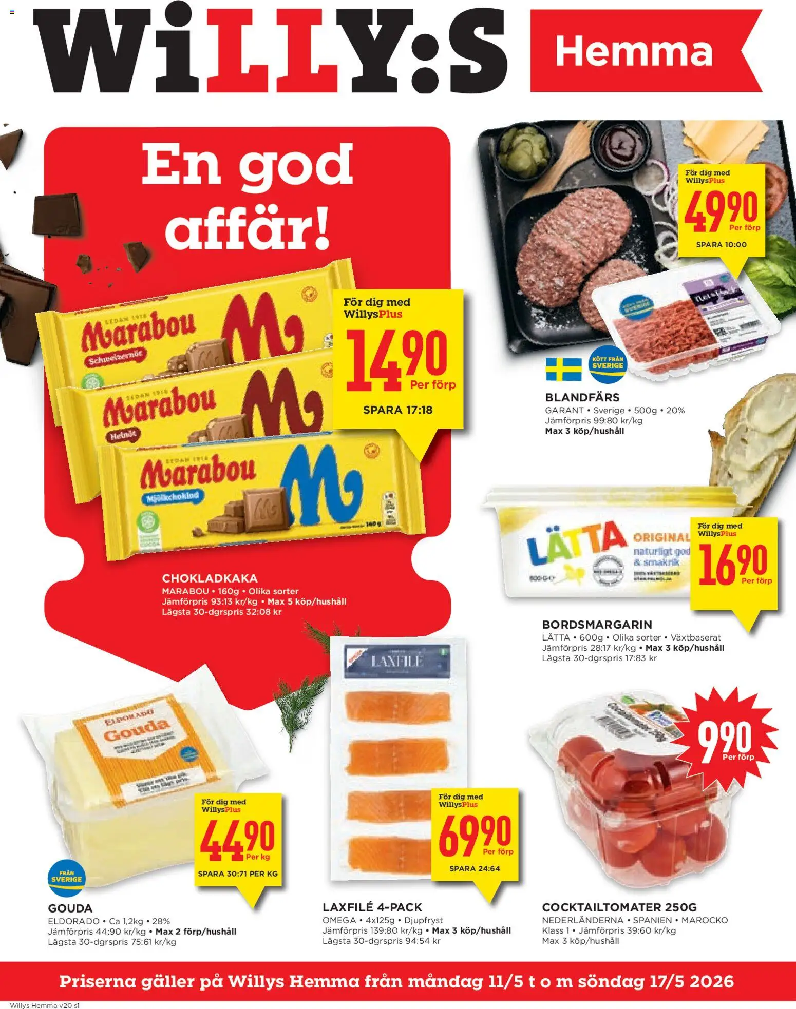 Förhandsgranska reklamblad Willys erbjudanden Hemma från butik Willys gäller från 11/05/2026