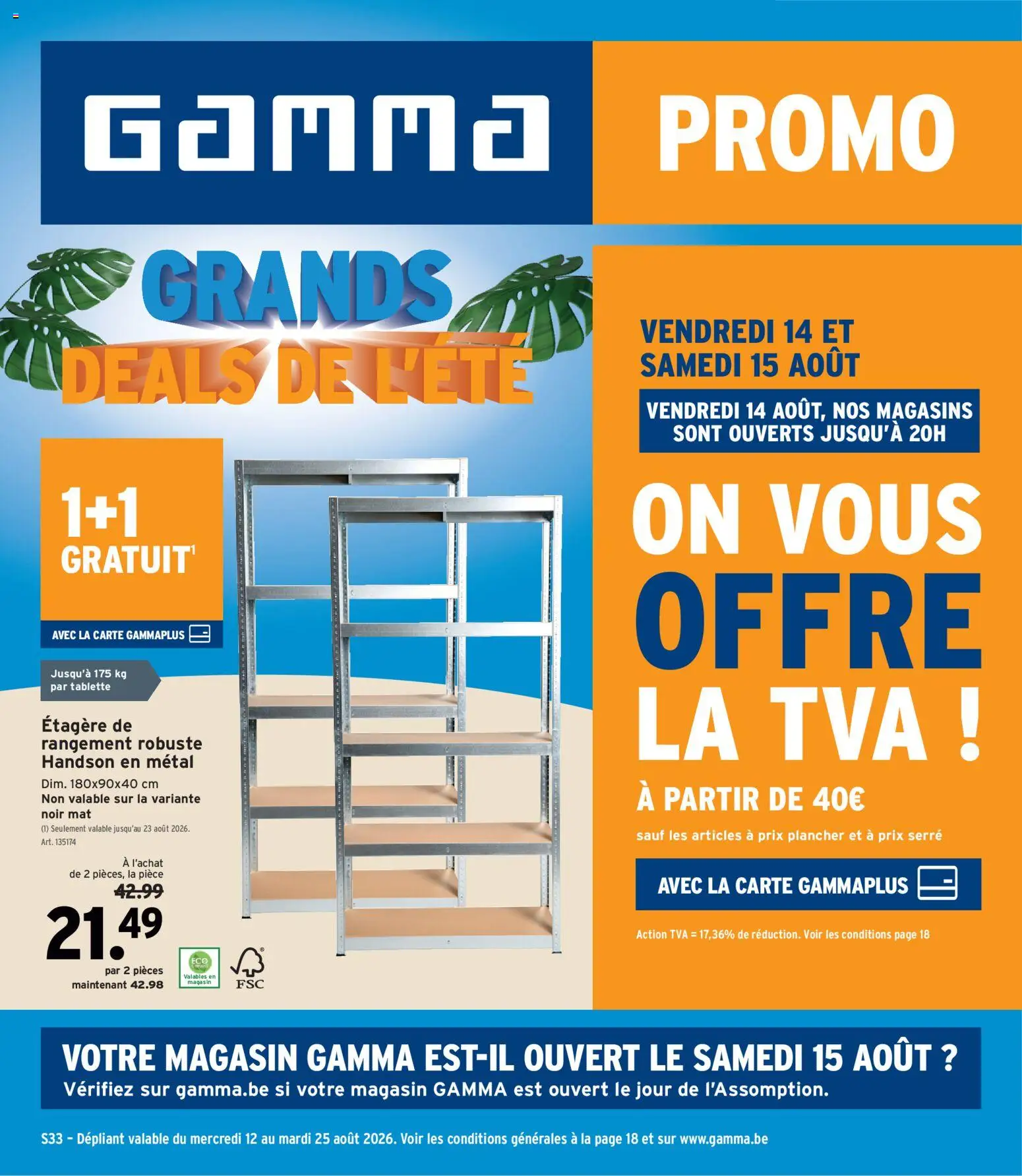 Voorbeeld van GAMMA Publicité van winkel GAMMA geldig vanaf 12/08/2026 - NOS, La