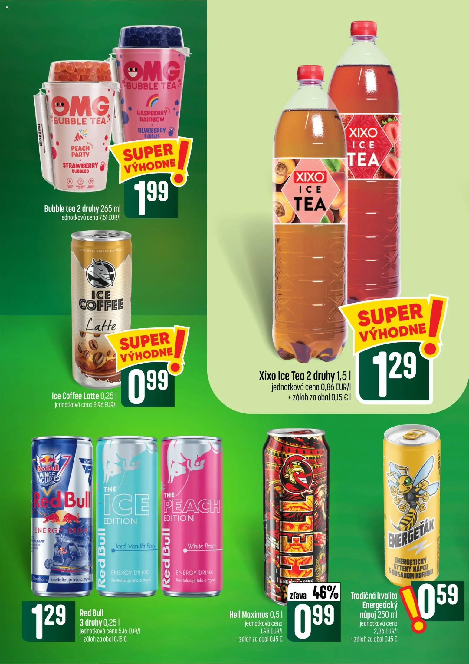 Náhľad COOP Jednota letáku platného od 08.10.2026 - Red Bull, Myš, Ice Tea, Energetický nápoj