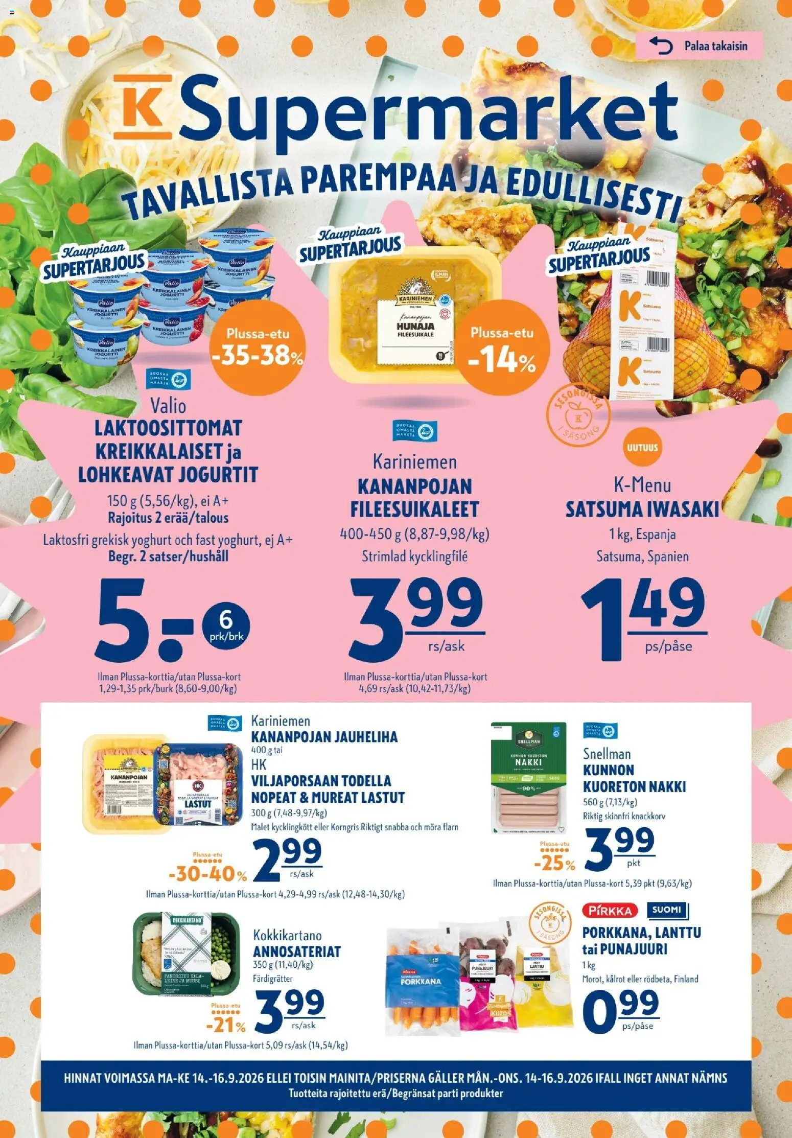 Kaupan K-Supermarket K-Supermarket tarjoukset esikatselu, voimassa 14/09/2026