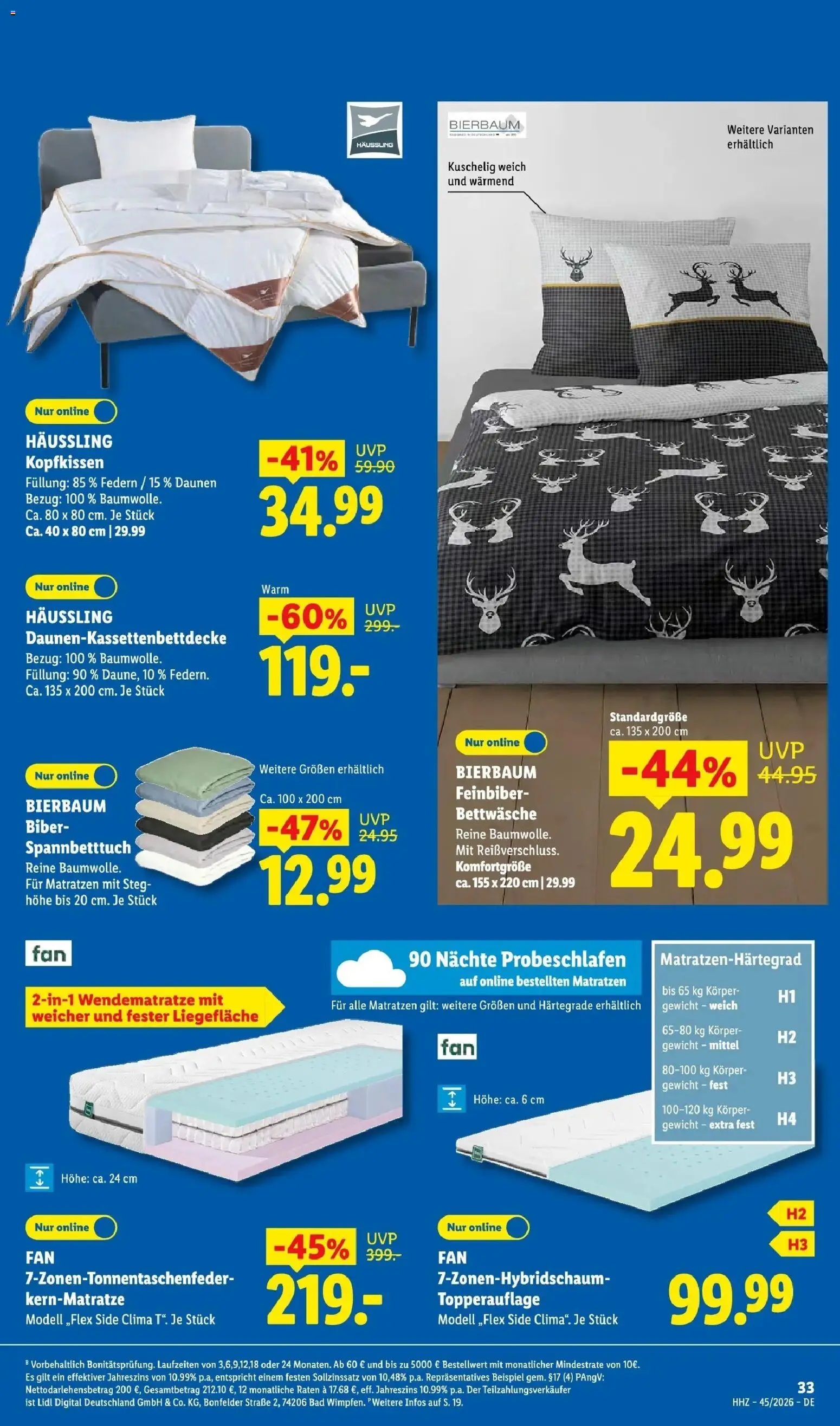 Vorschau von dem Prospekt des Geschäftes Lidl, gültig ab dem 02.11.2026 - Bettwäsche, Bad, Topper, Kopfkissen, Gewicht
