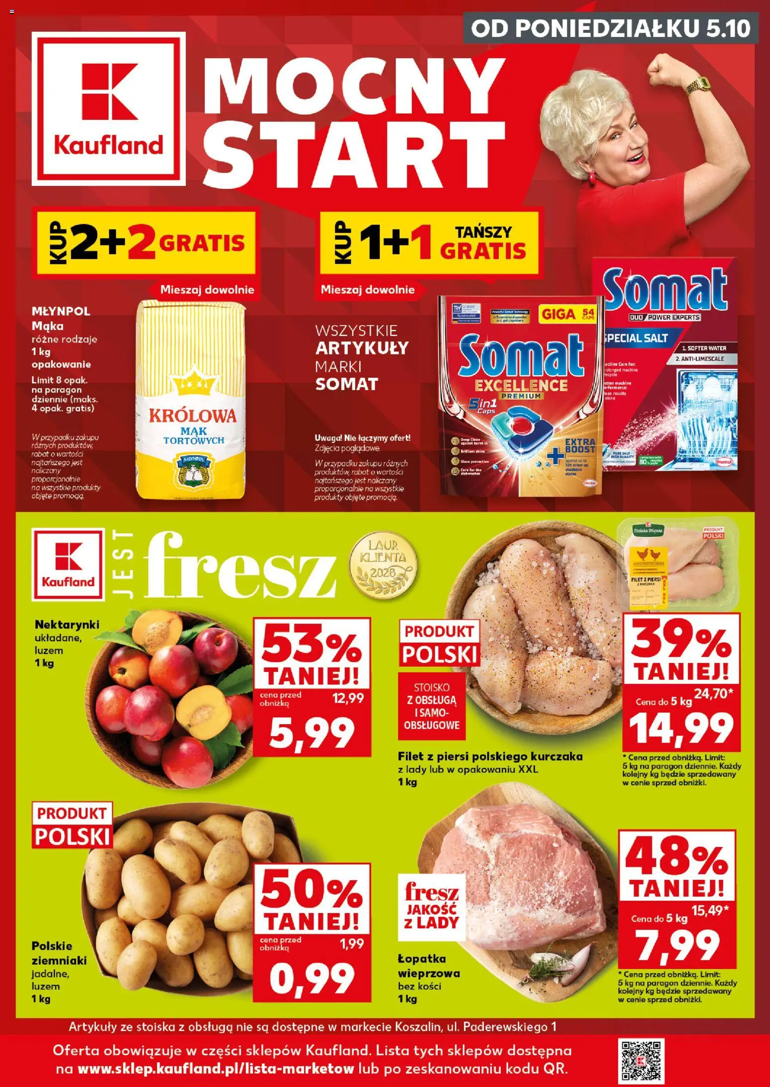 Náhled nabídky: Kaufland Polsko Kaufland Polsko leták - Mocny start platný od 05.10.2026 - Lopatka, Somat, Filet