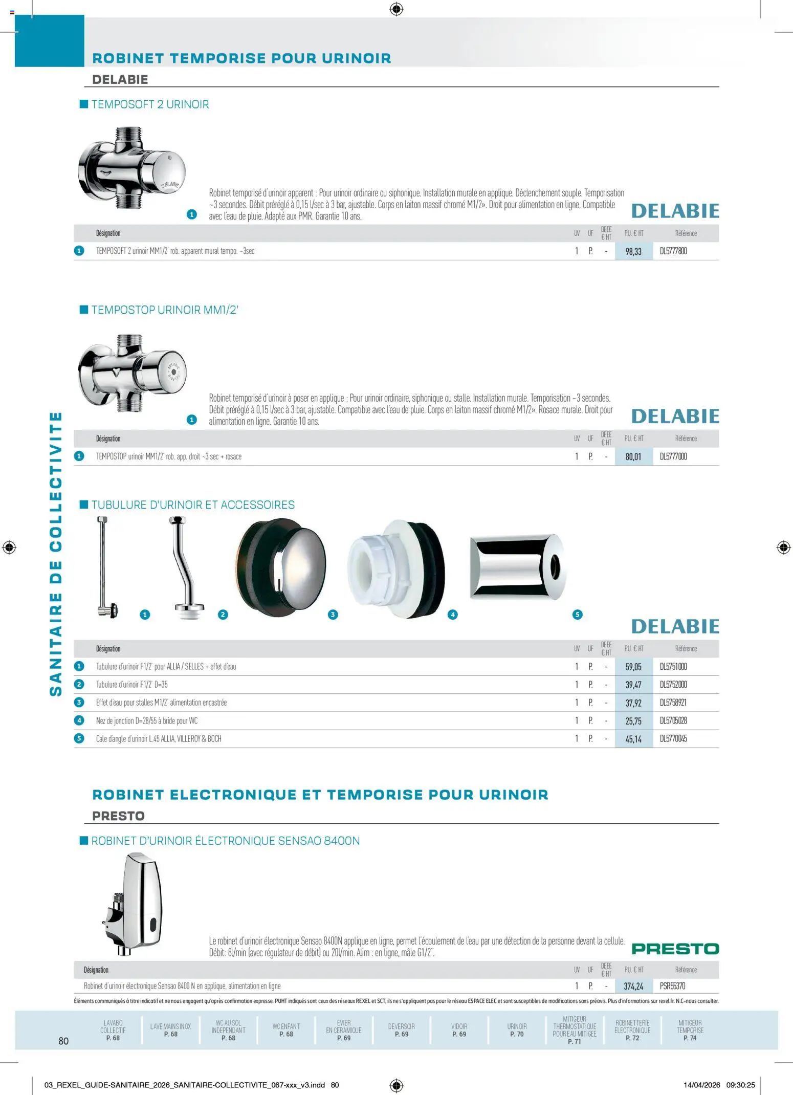 Prévisualisation de Rexel - Brochure Sanitaire du magasin Rexel formulaire valide 20/04/2026 - Alimentation, Robinet, Lavabo