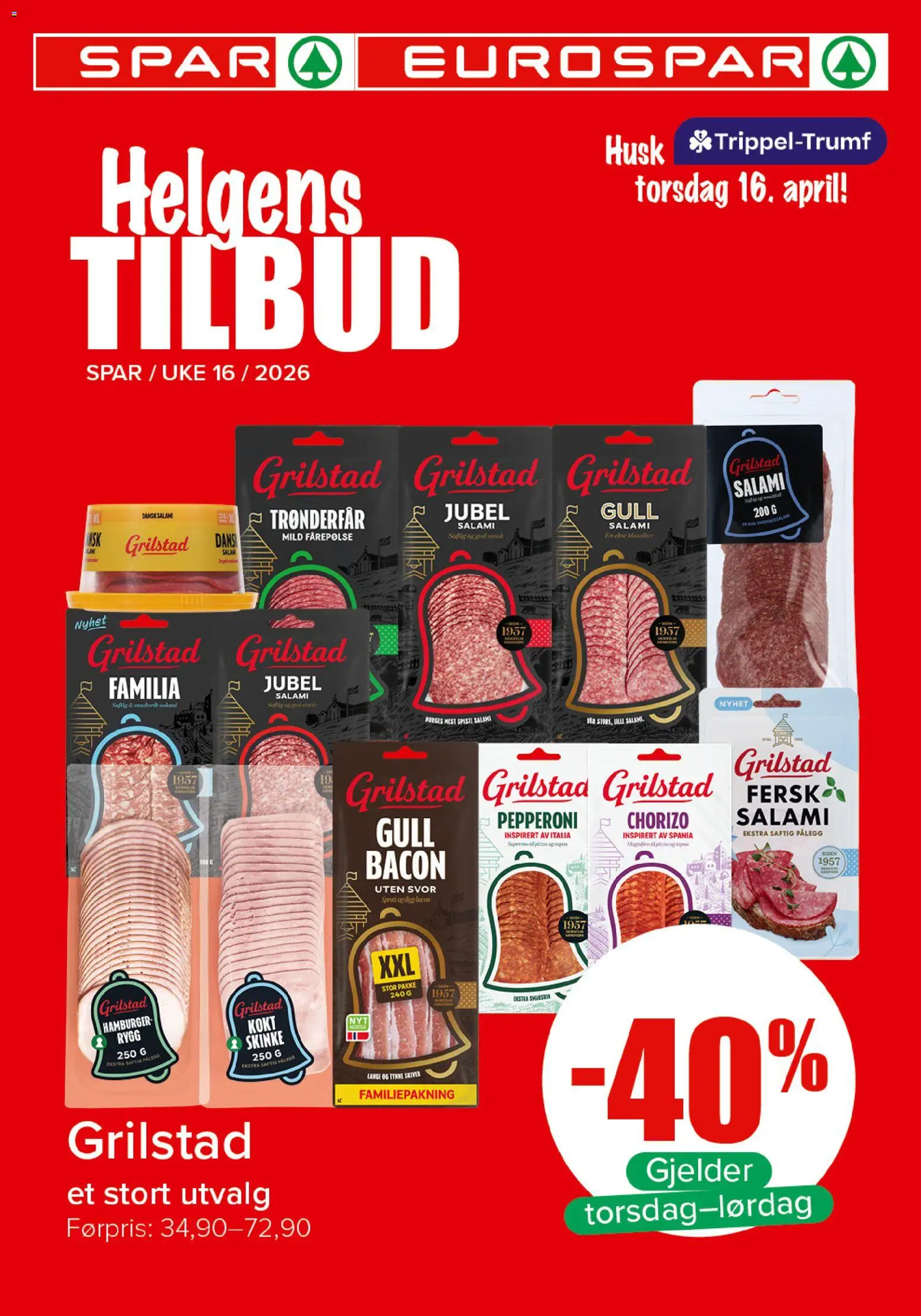 Forhåndsvis Spar Helgens Tilbud fra butikk Spar gyldig fra 16/04/2026