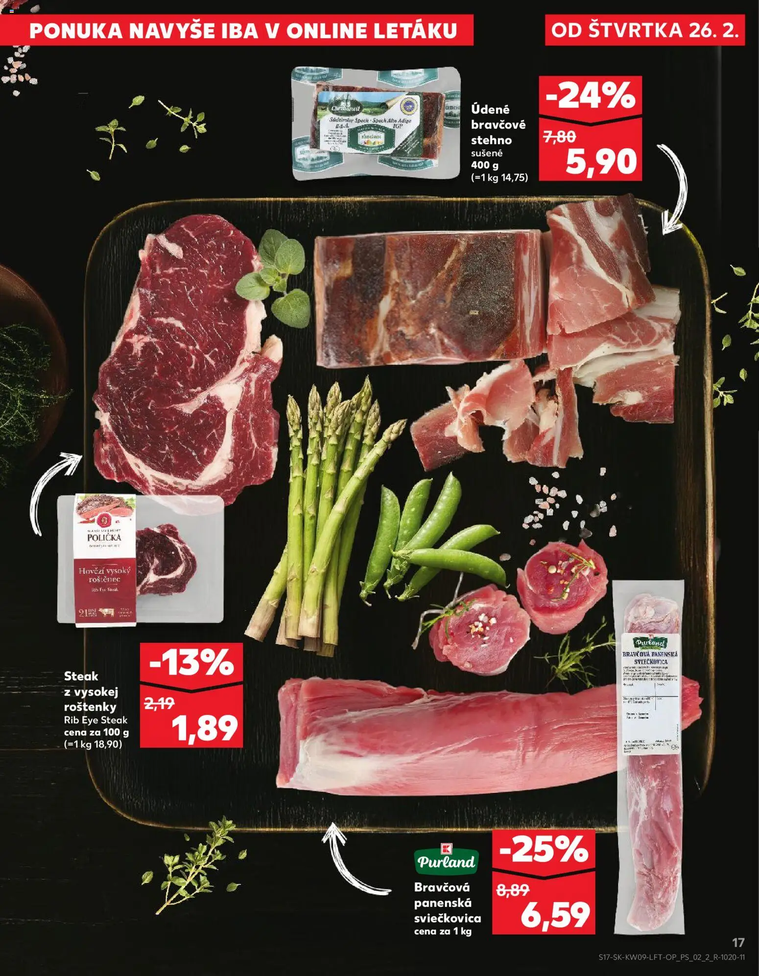 Náhľad Kaufland letáku platného od 26.02.2026 - Steak, Bravčové stehno