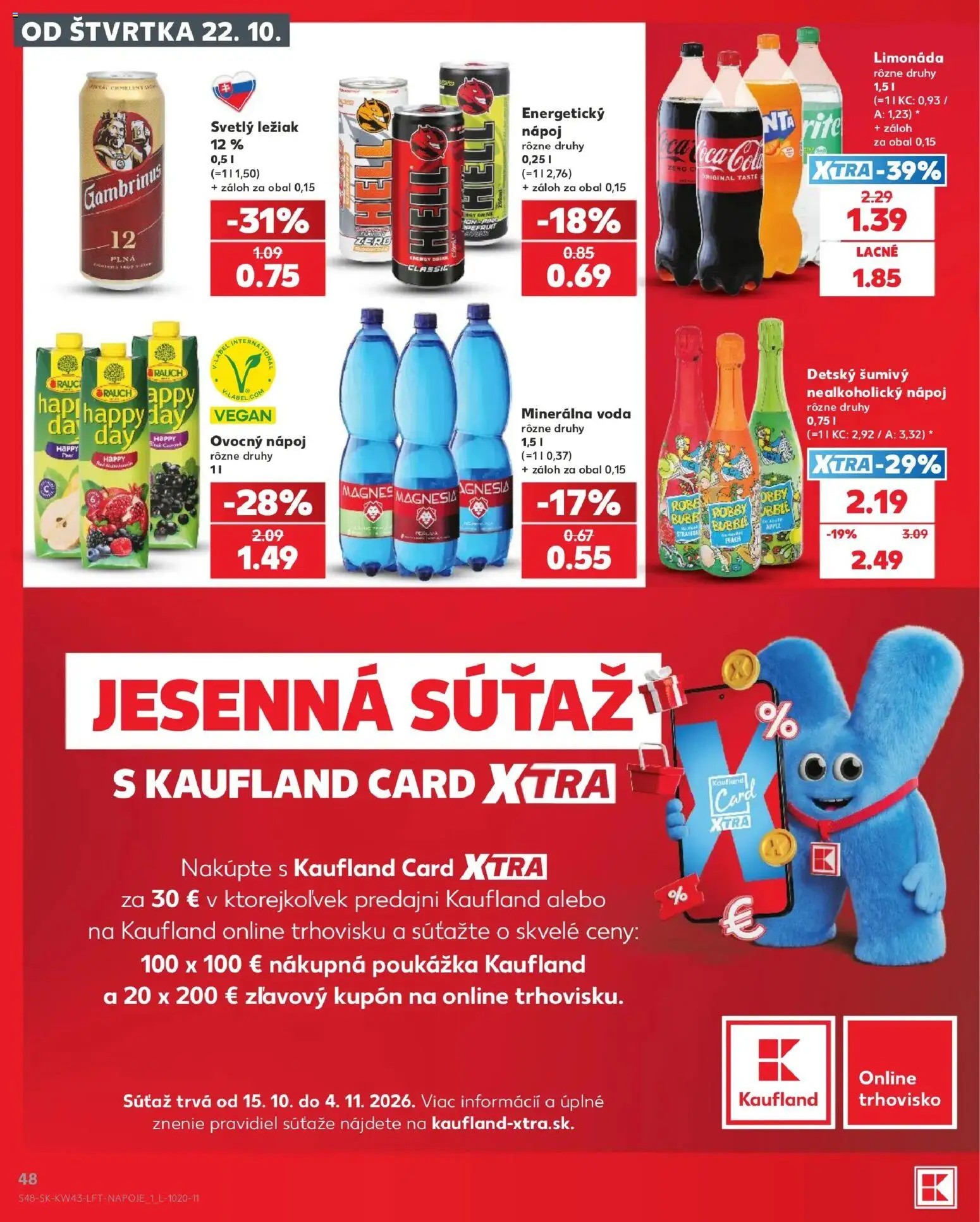 Náhľad Kaufland letáku platného od 22.10.2026 - Apple, Voda, Coca cola, Cola, Gambrinus, Magnesia, Minerálna voda, Limonáda