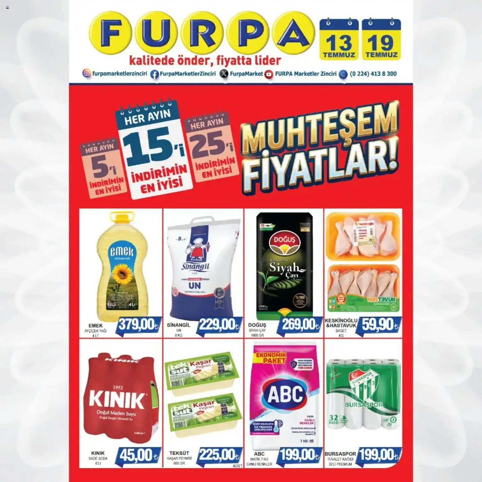 Furpa Furpa Katalog 13.07.2026 - Broşürünün önizlemesi - Su, Çay, Peynir, Tuvalet, Tuvalet kağıdı, Maden suyu, Soda