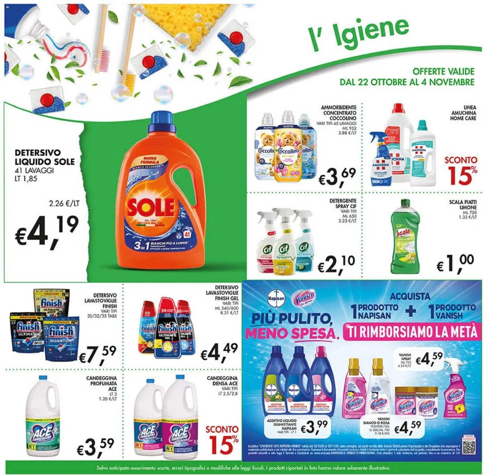 Anteprima dell'opuscolo Coal volantino dal negozio Coal valido da 22/10/2026 - Limone, Lavastoviglie, Piatti, Scala, Candeggina, Ammorbidente, Detergente