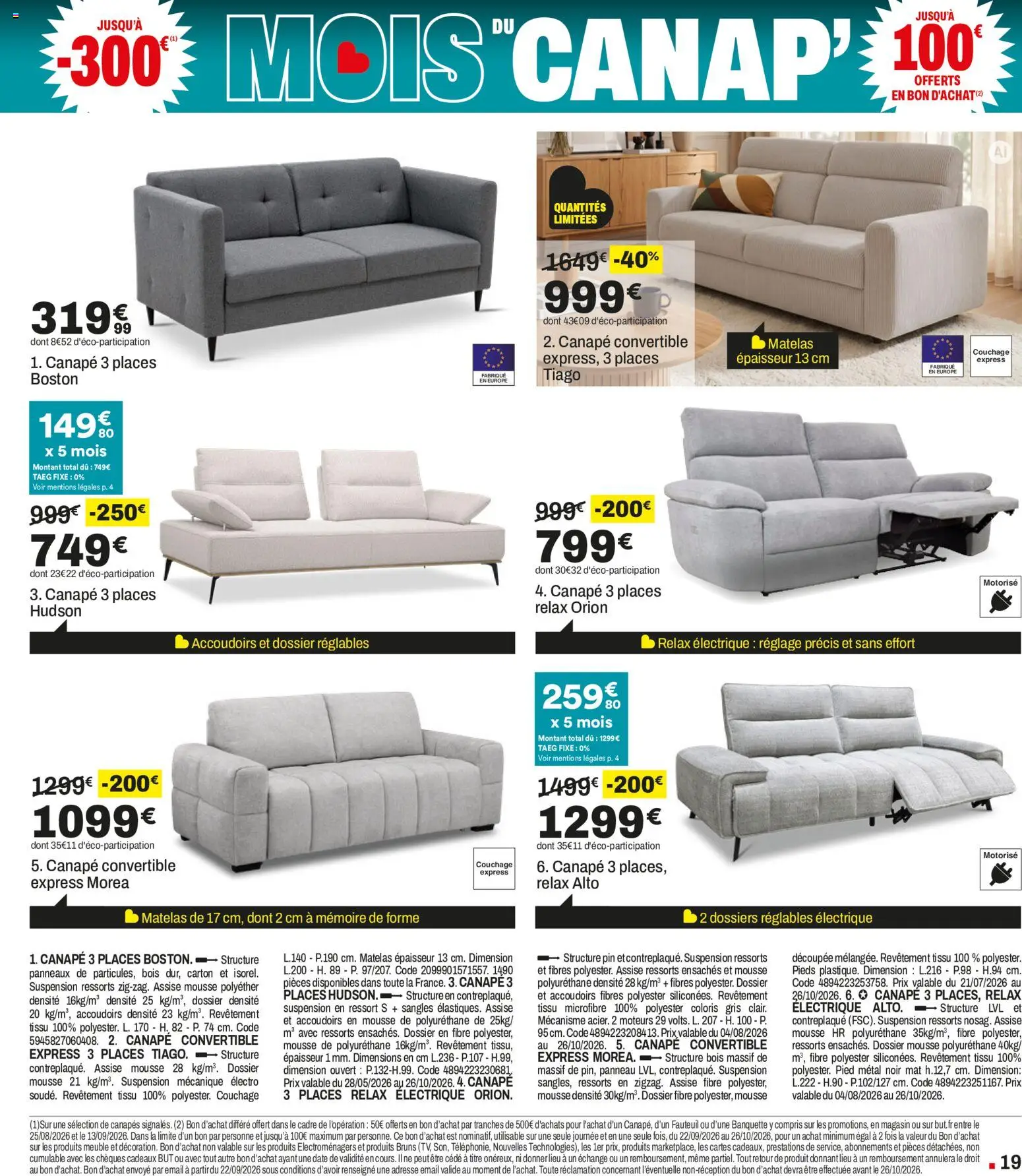 Prévisualisation de But catalogue du magasin But formulaire valide 28/08/2026 - Canapé convertible, Fauteuil, Canapés, Meuble, Matelas, Cadre, Suspension, Mousse
