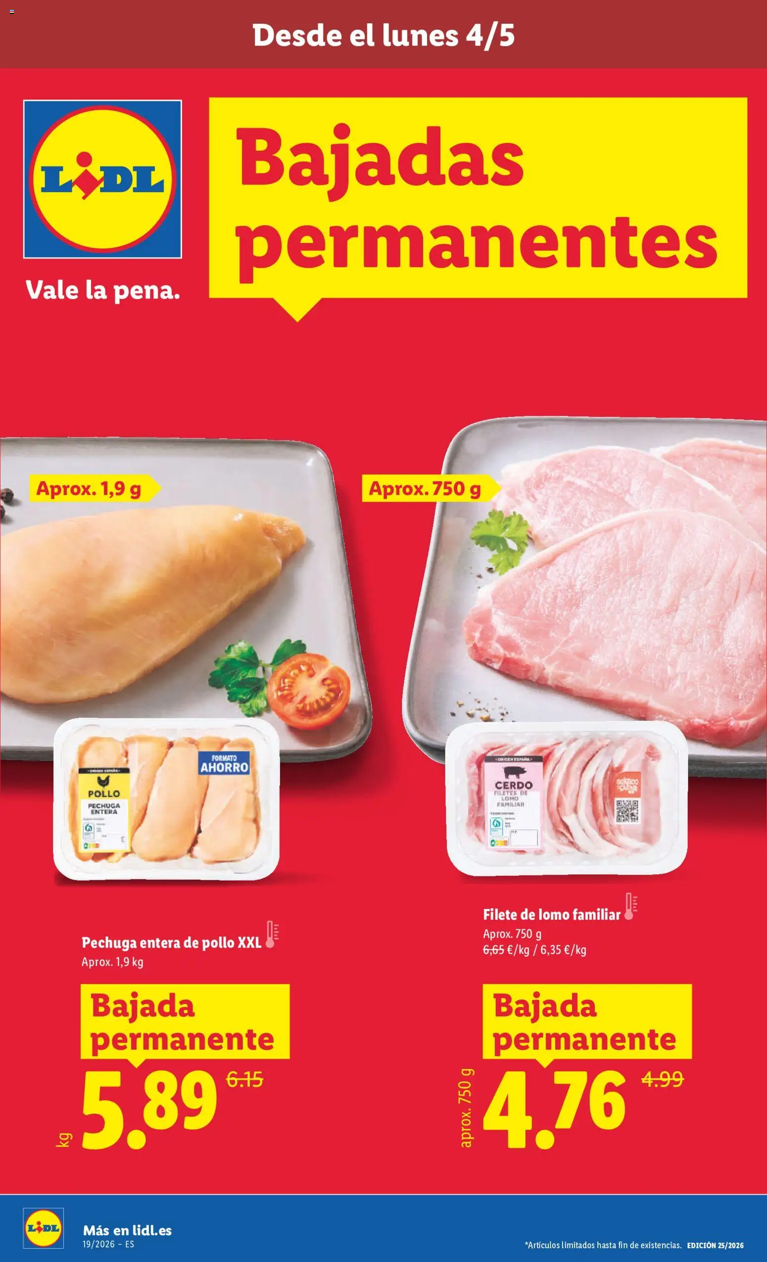Vista previa del folleto de la tienda Lidl válido desde el 04/05/2026 - Cerdo, Lomo, Filete, Pollo