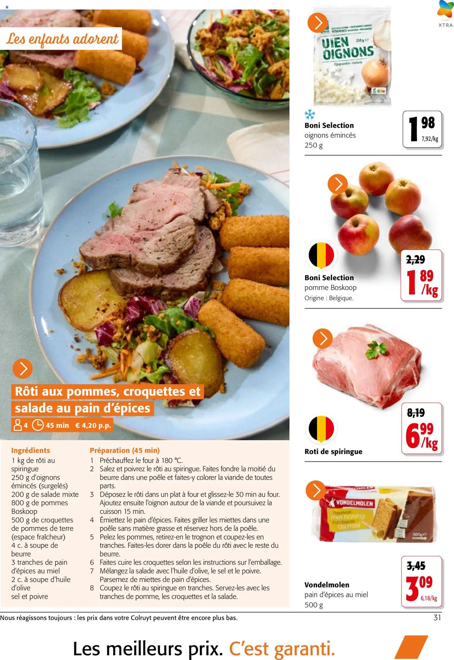 Prévisualisation de Colruyt catalogue du magasin Colruyt formulaire valide 23/09/2026 - Salade, Four, Miel, Beurre, Oignons, Viande, Plat a four, Pain d'épices